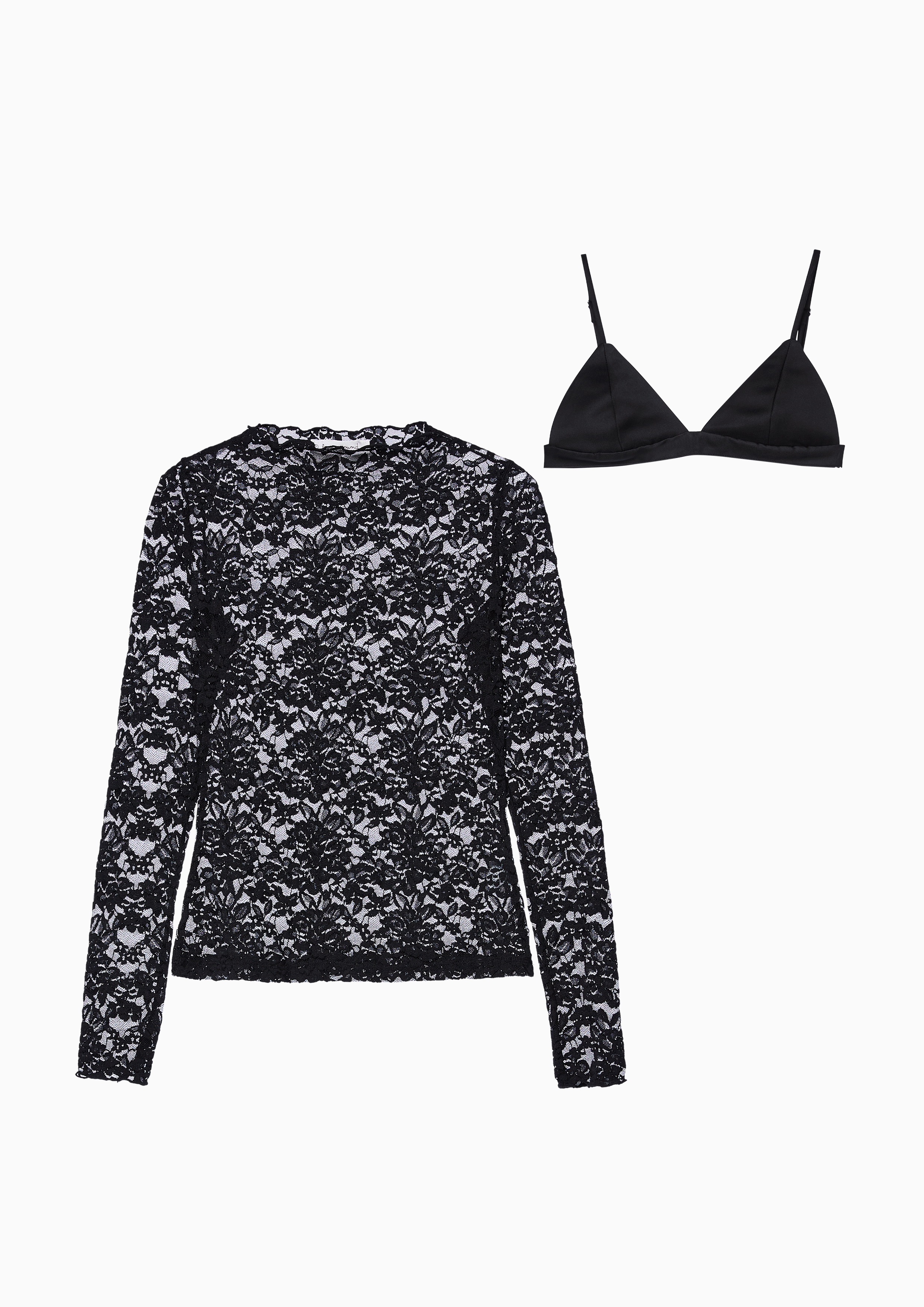 Lost in Museum Rose Lace Top Black