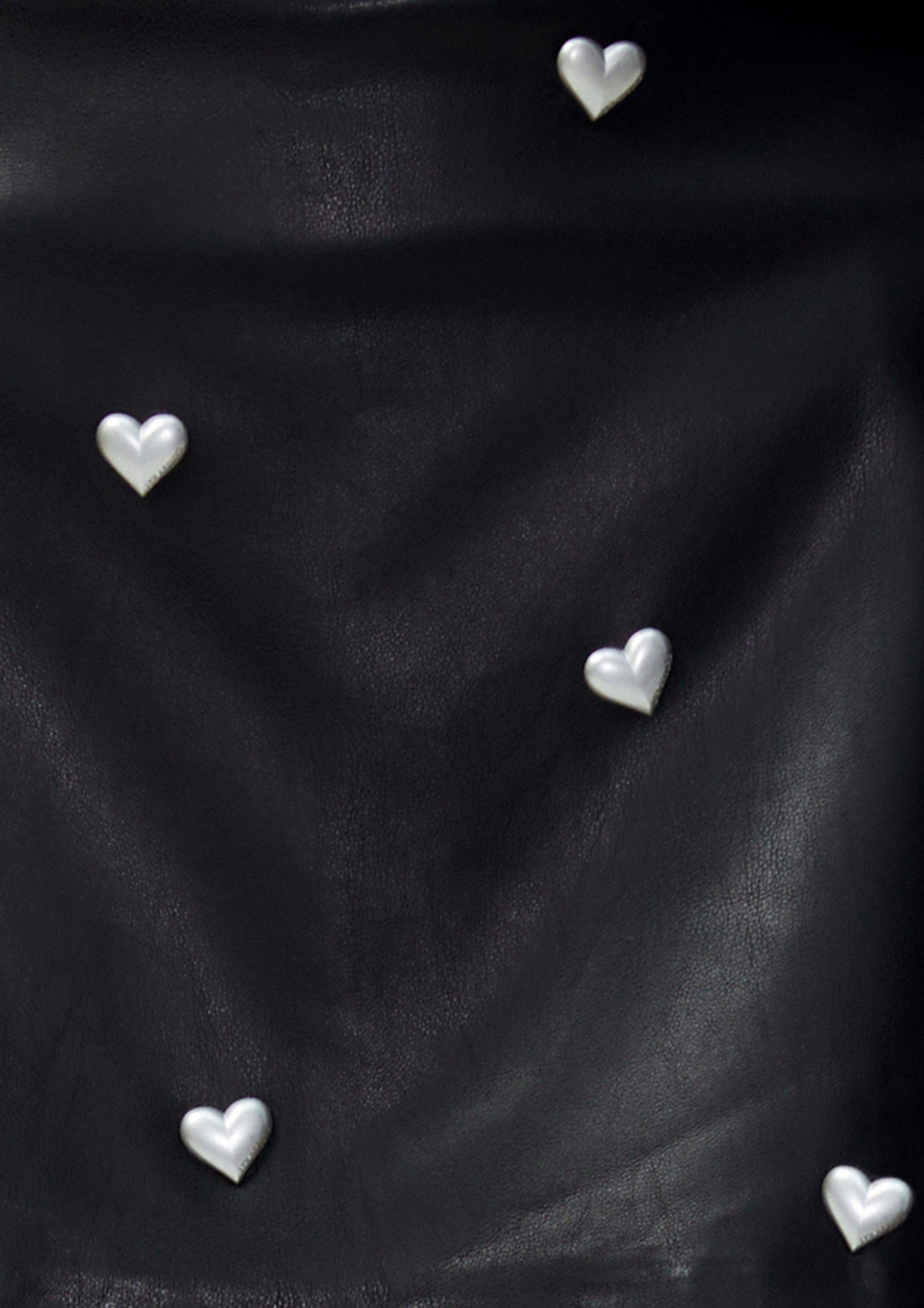 Lost in Museum Metal Heart Mini A-Line Skirt Black