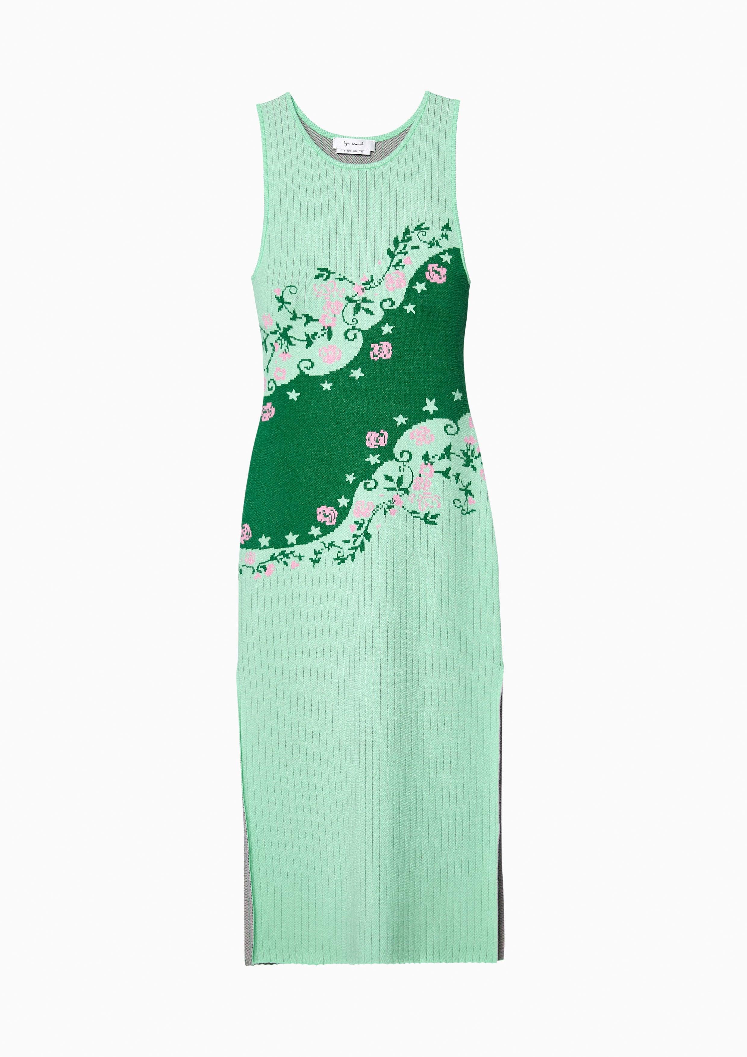 Lost In Museum Floral And Vines Sheath Dress Green