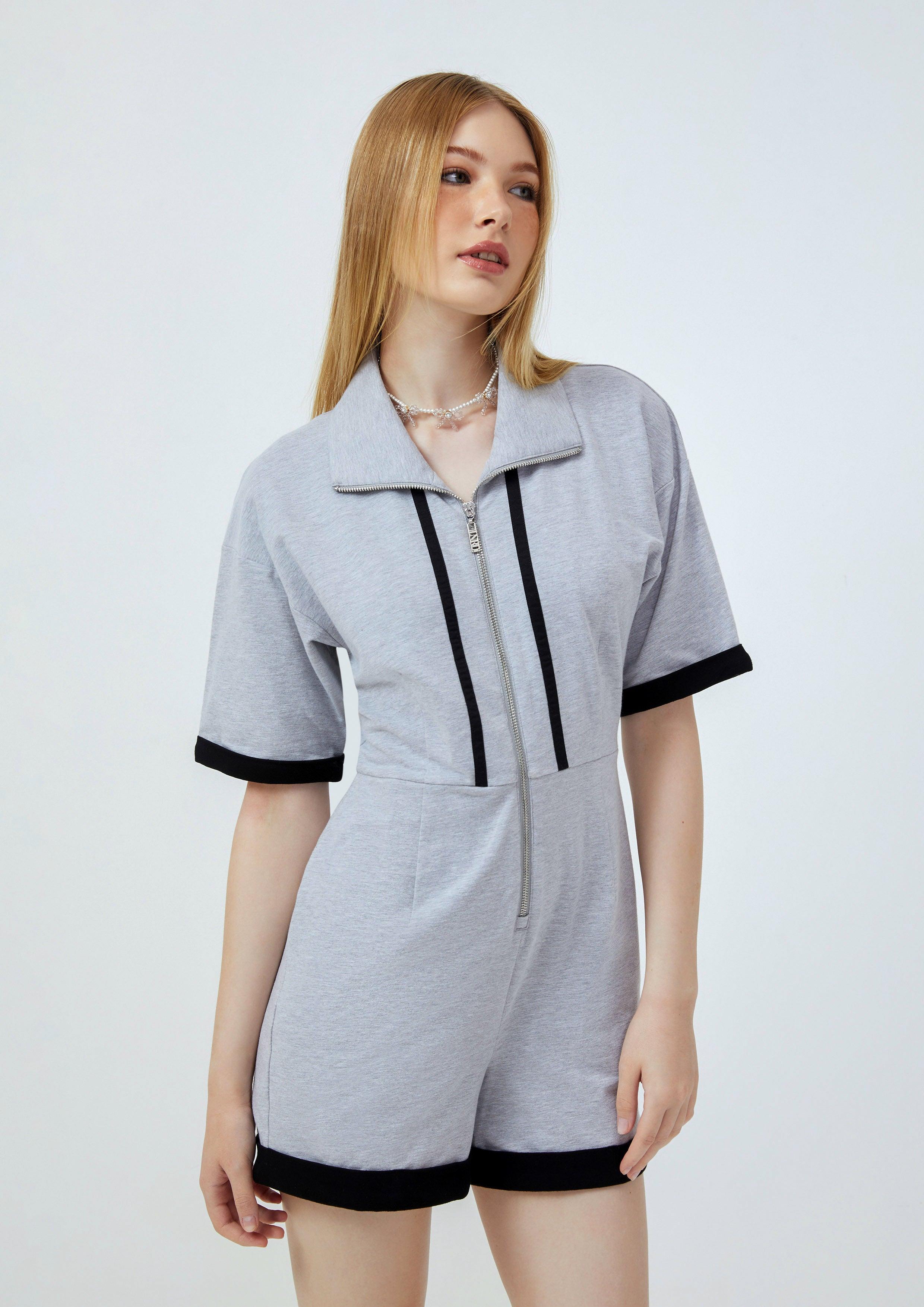 Lost in Museum Marici Cotton Jumpsuit Grey