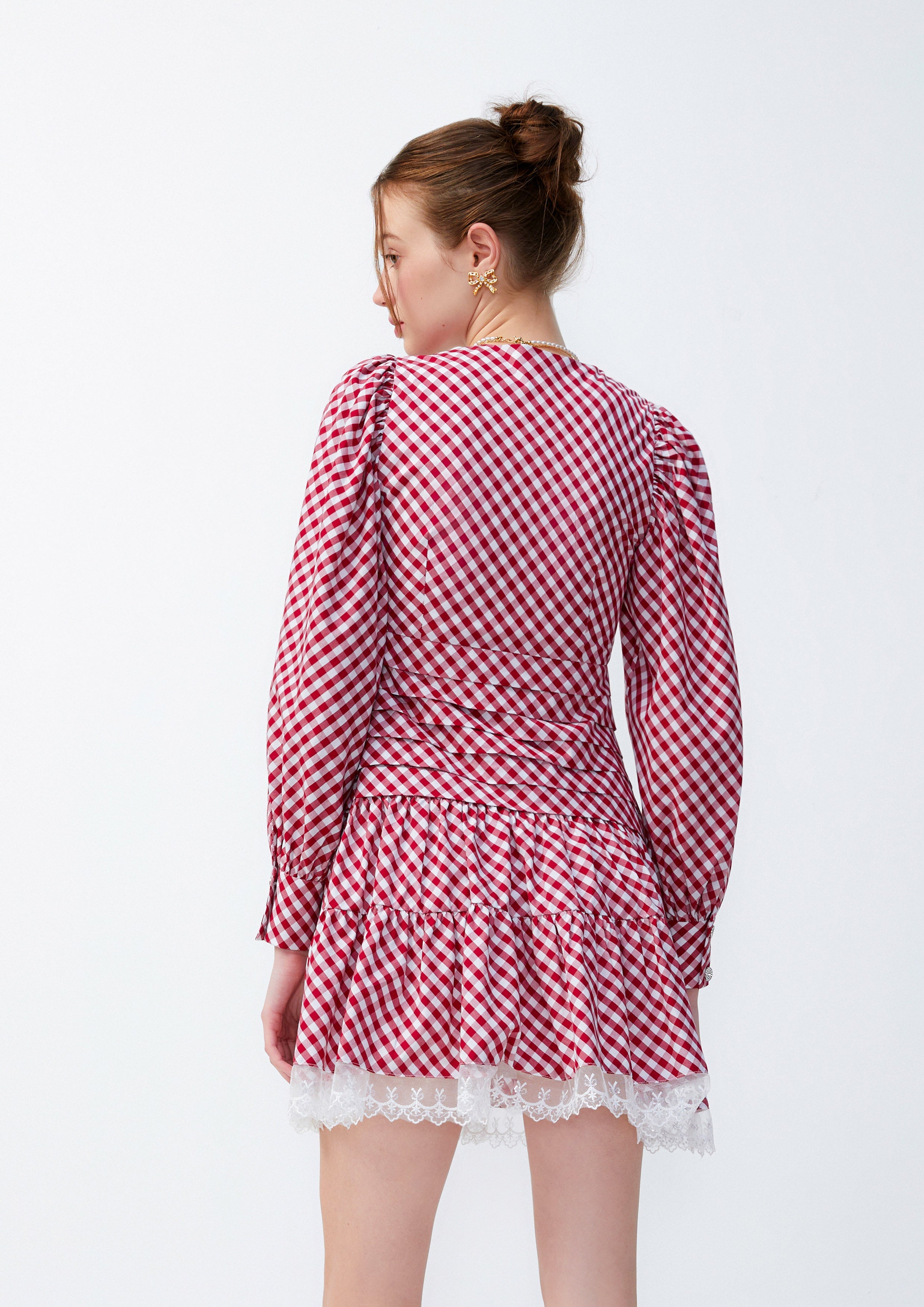 Checkered Long Sleeve Dress Lost In Museum Collection