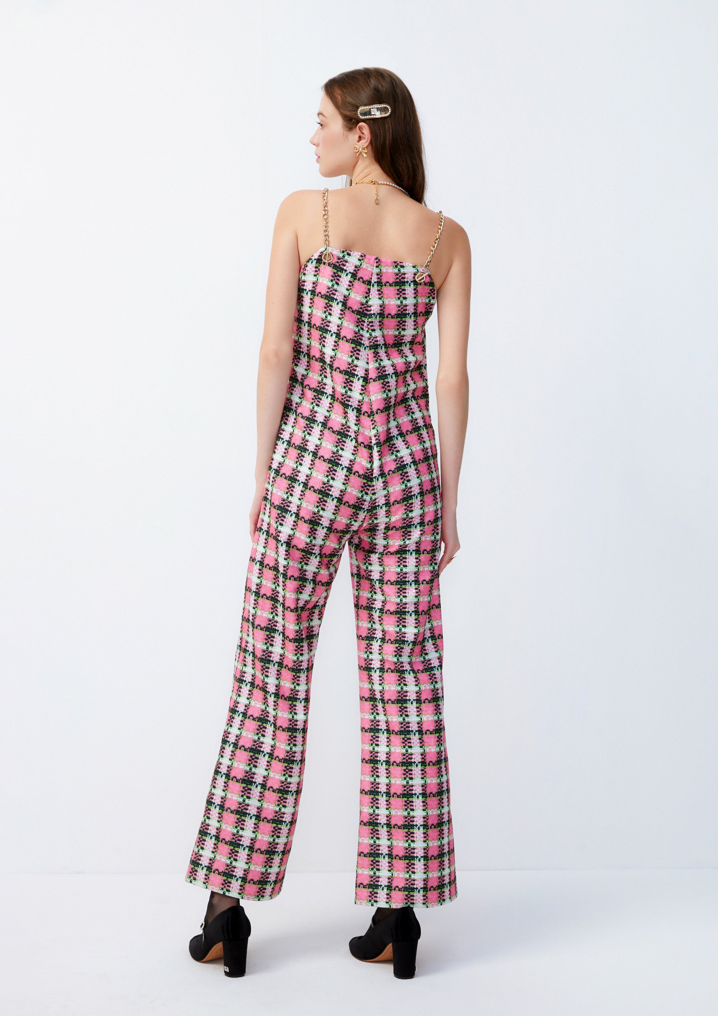 Gingham Spaghetti Strap Jumpsuit Lost In Museum Collection