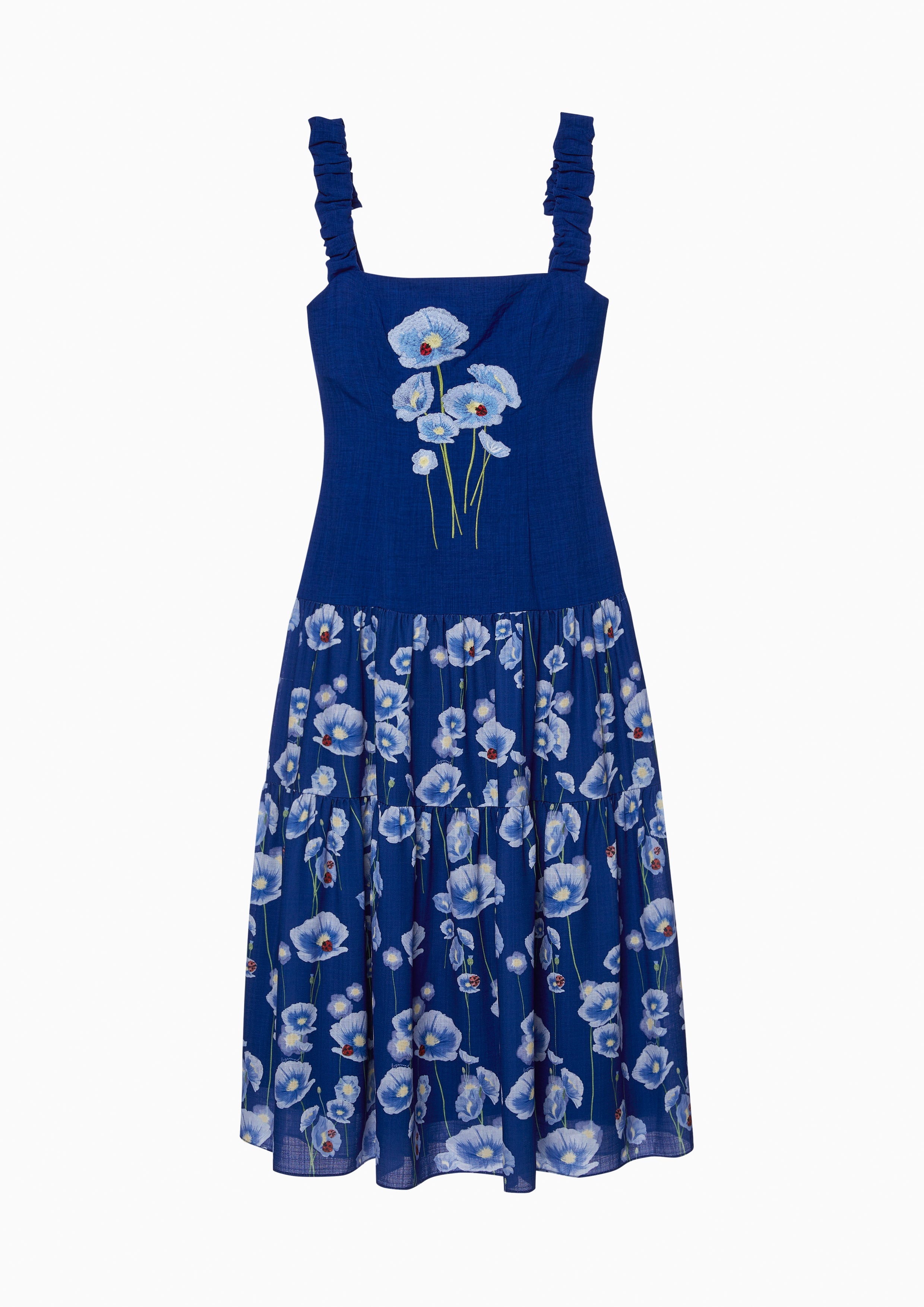 Flowery Ladybug Midi Dress Lost In Museum Collection