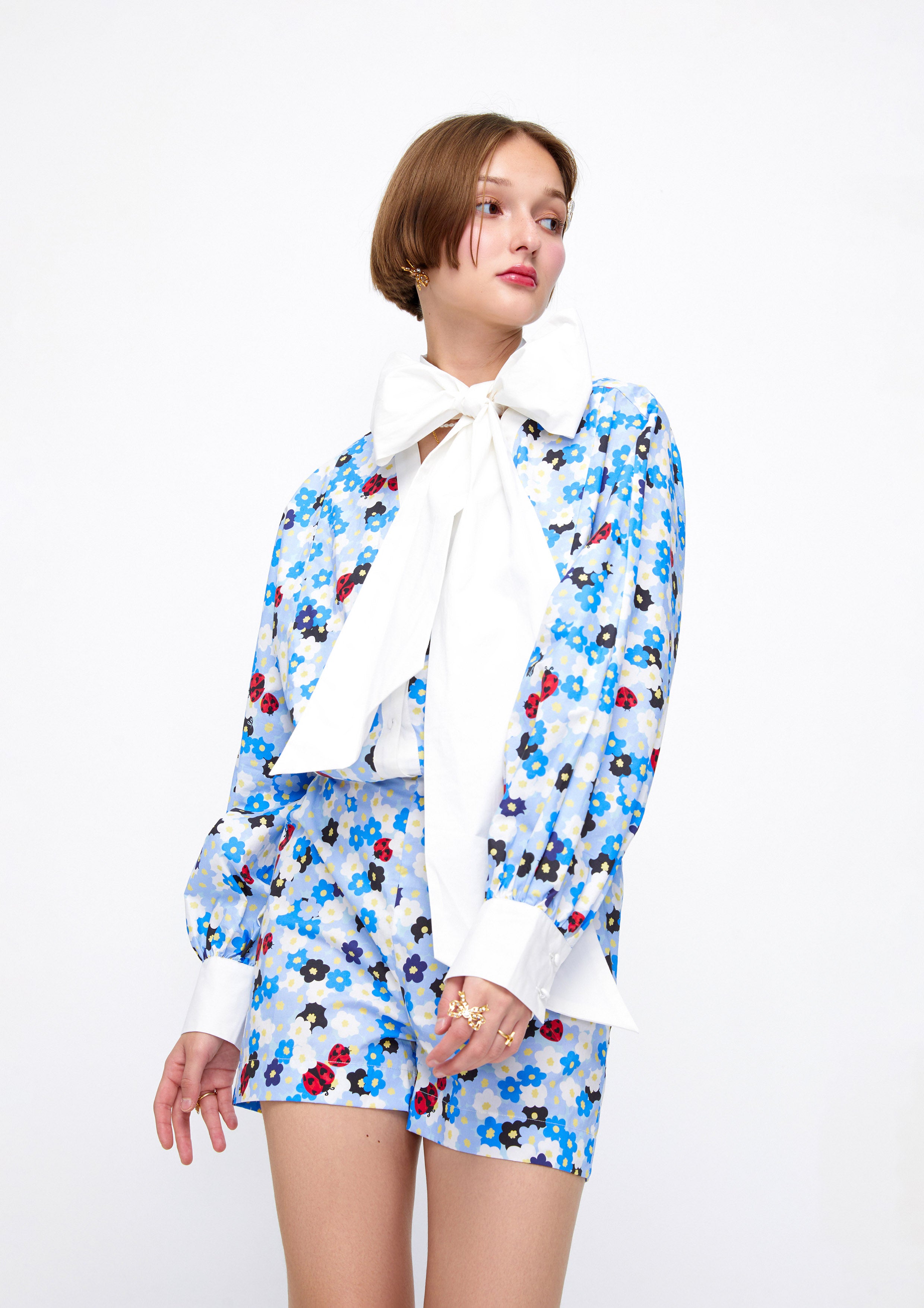 Flowery Ladybug Bow Tie Romper Lost In Museum Collection