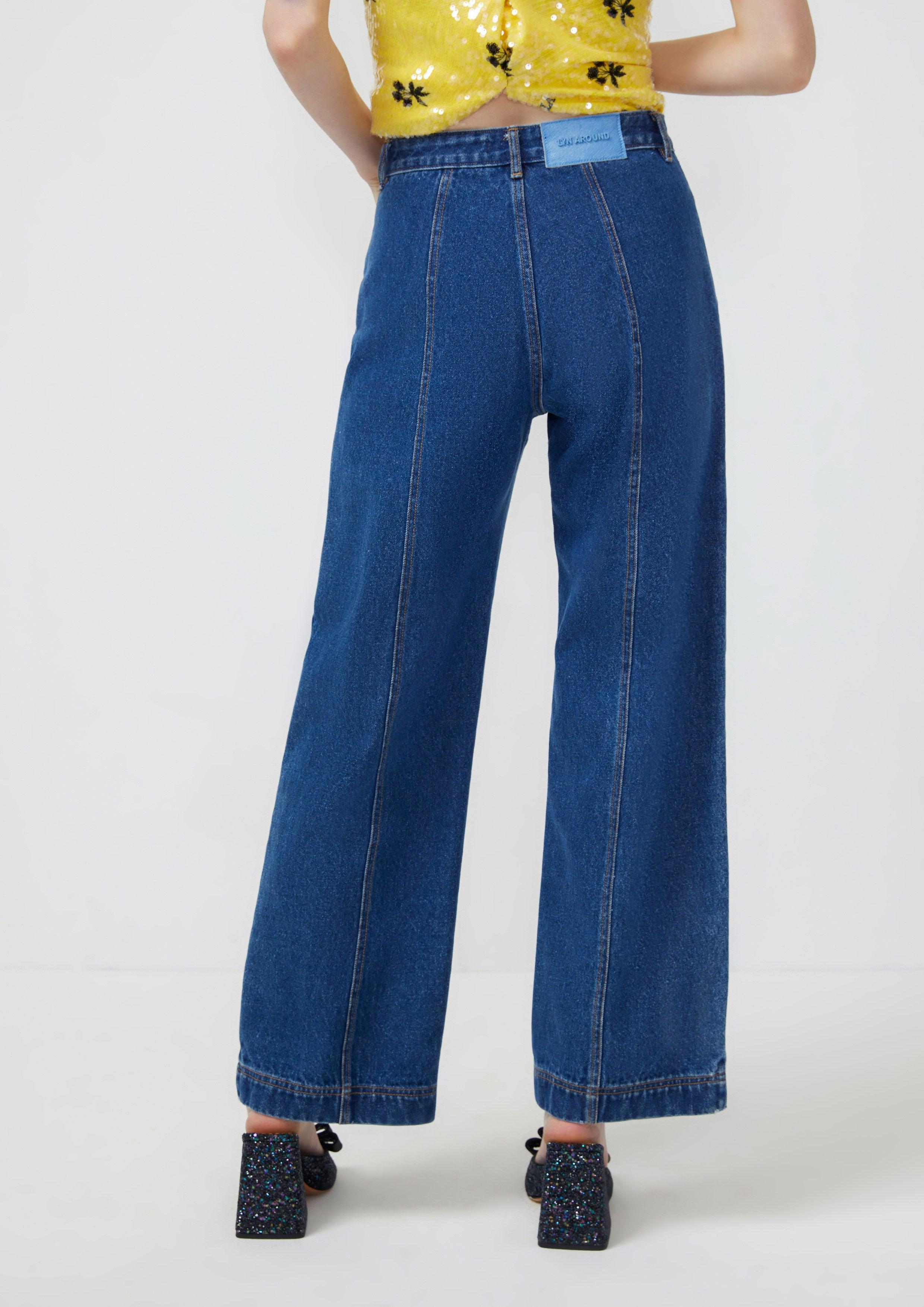 Lost In Museum Straight Legs Denim Pants Blue