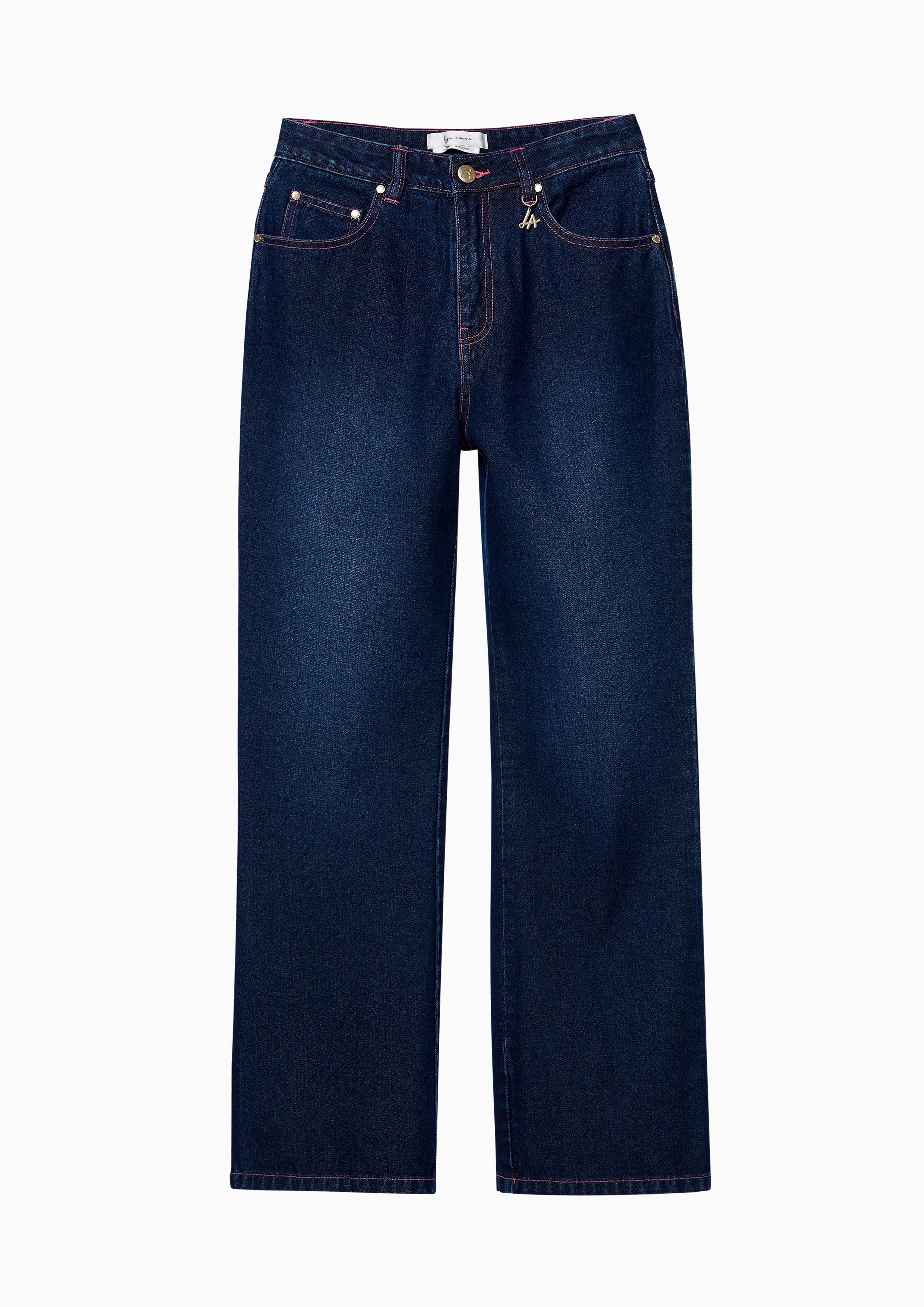 Lost In Museum Stitch Jeans Blue