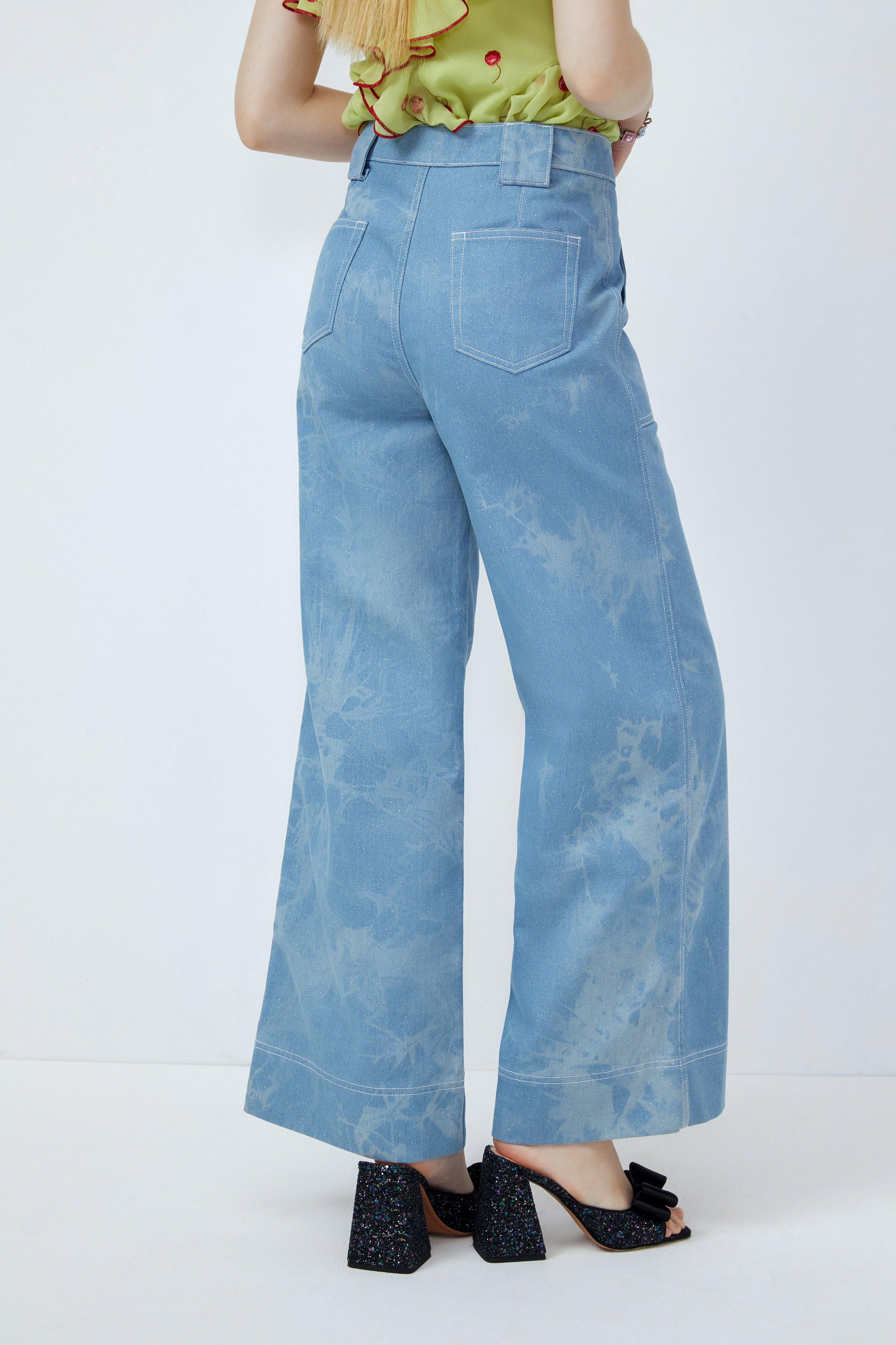 Lost in Museum Faded Denim Pants Blue