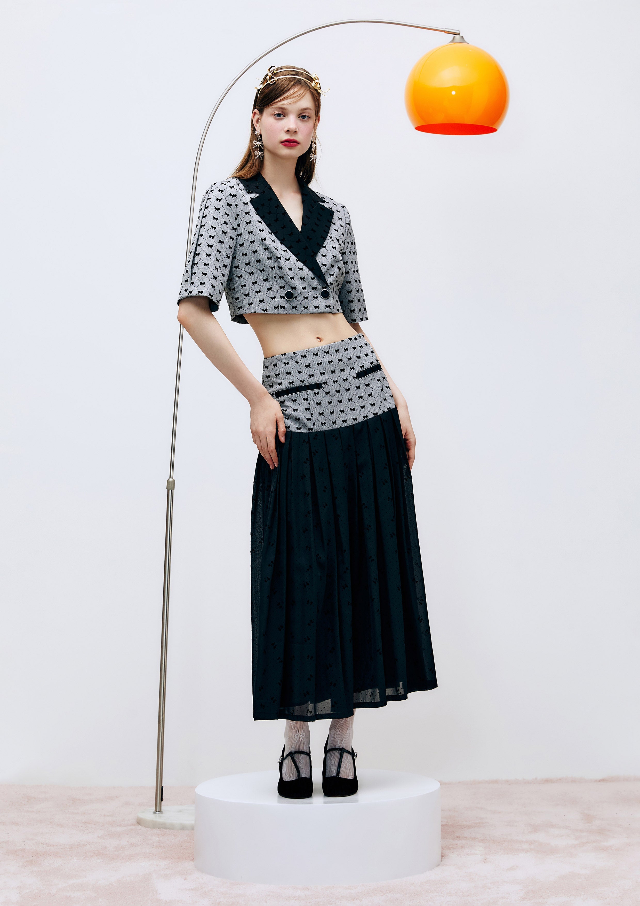 Pleated Ribbon Monogram Maxi Skirt Lost In Museum Collection