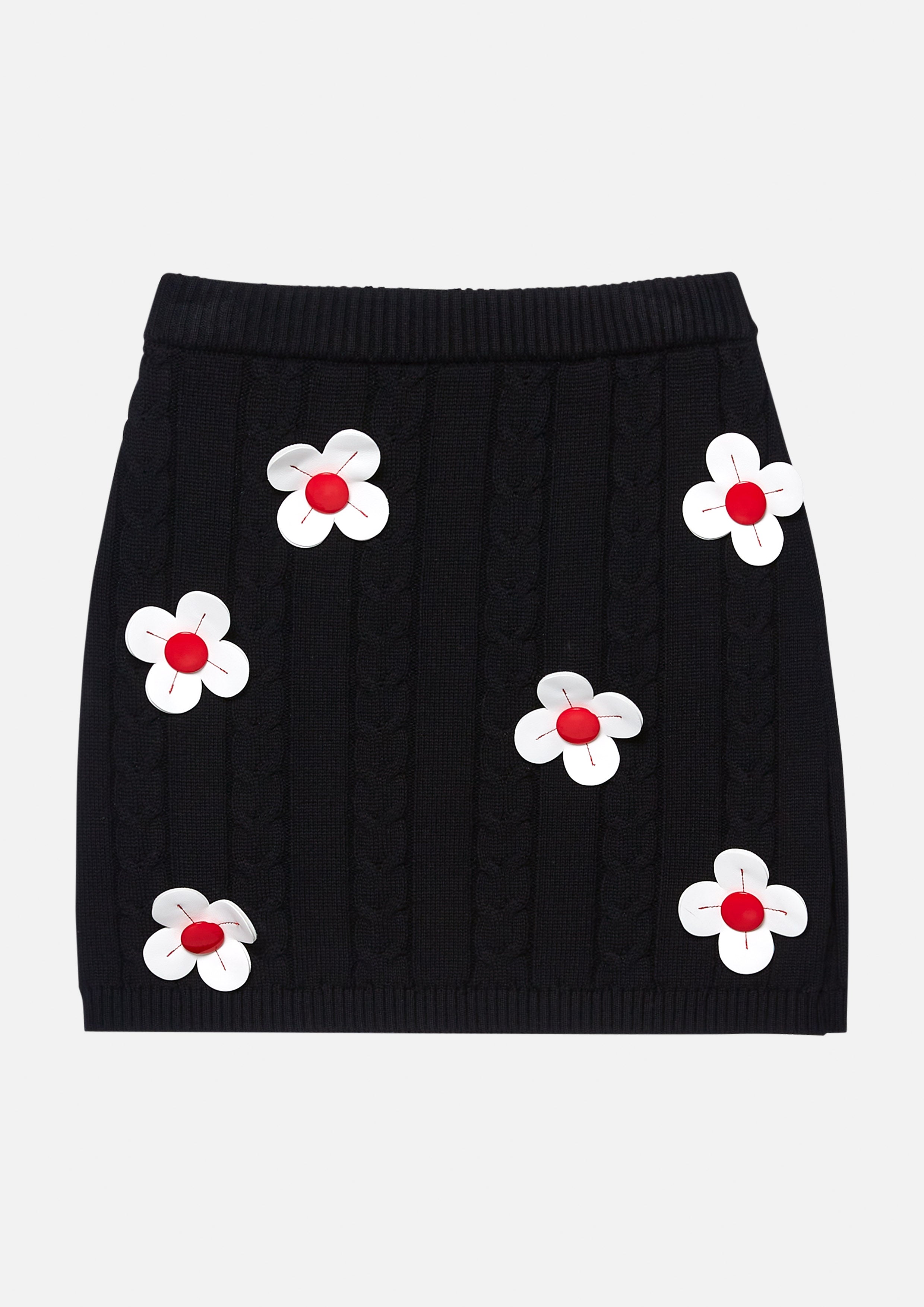 Flower Embroidered Knitted Mini Skirt Lost In Museum Collection