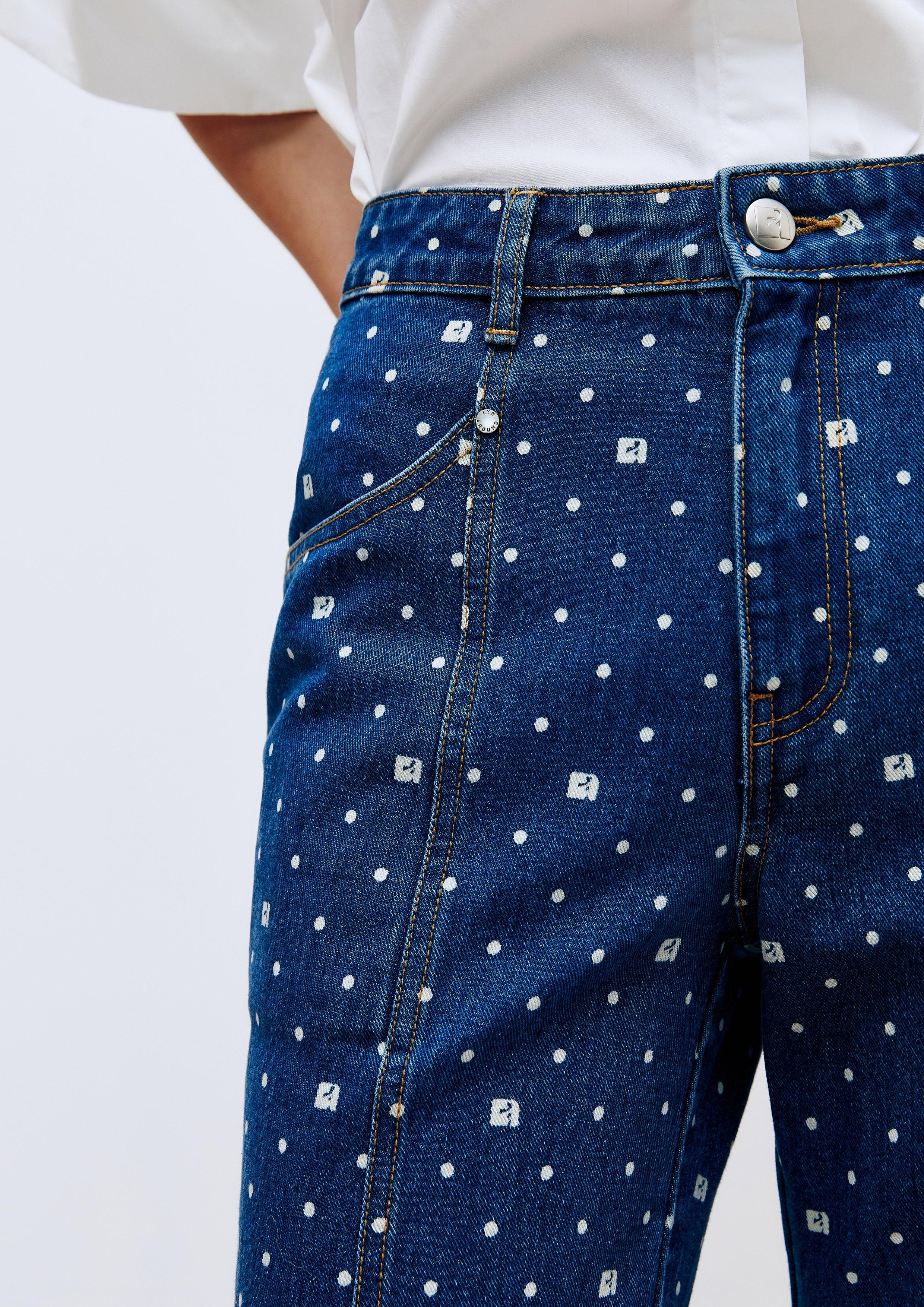 Lost In Museum Polka-Dot Sparkle Jeans Blue