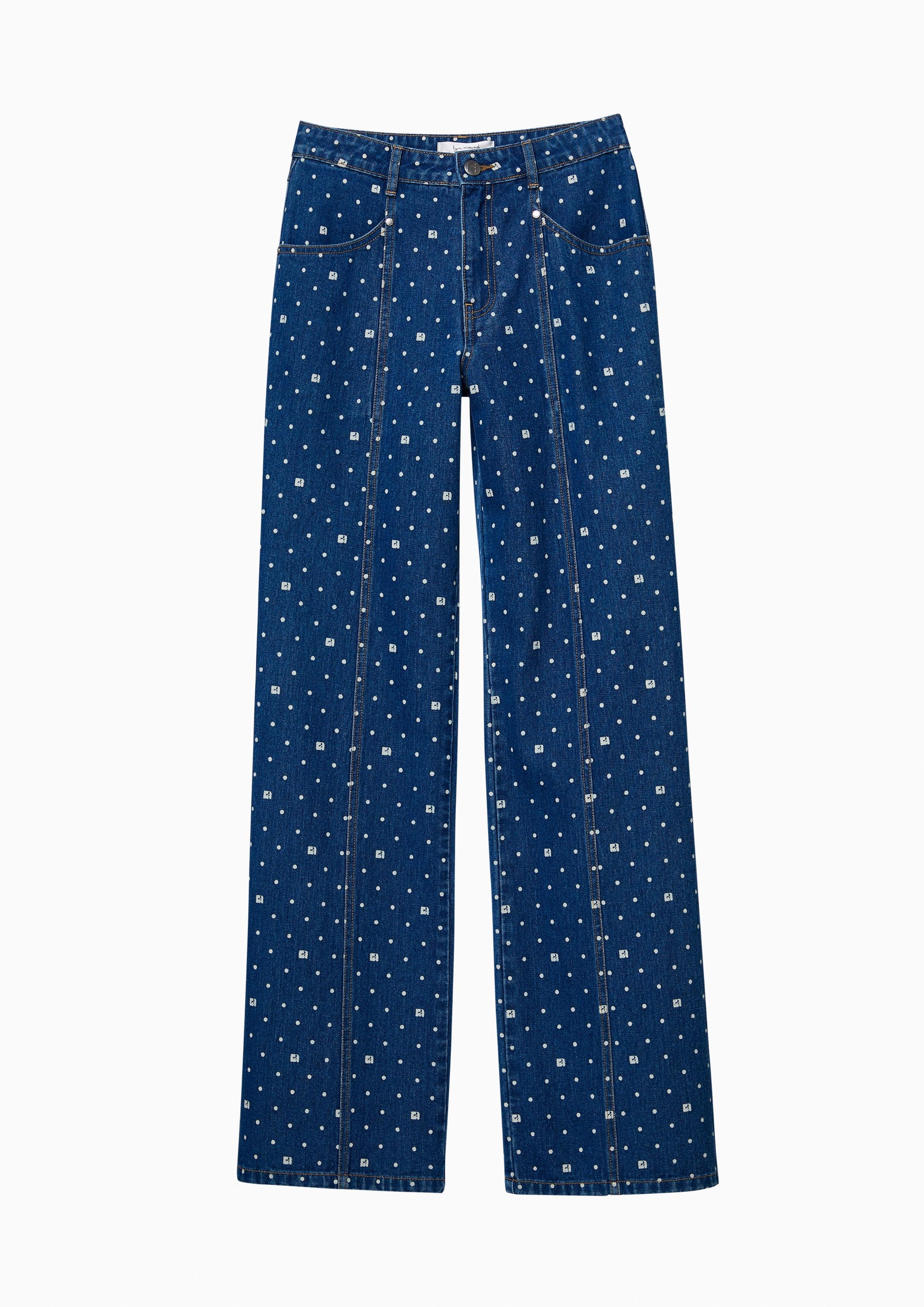 Lost In Museum Polka-Dot Sparkle Jeans Blue