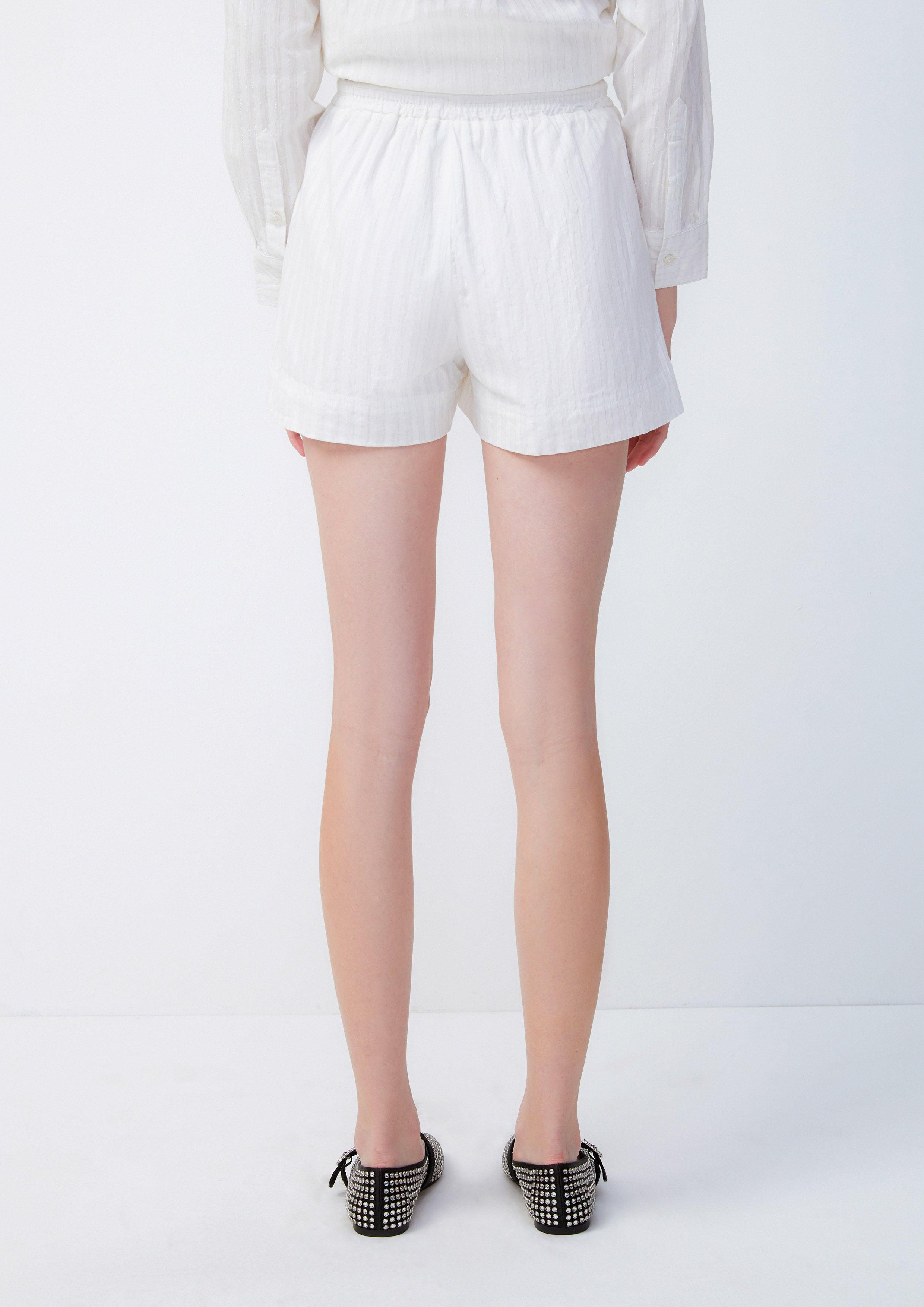 Lost in Museum Crystal Embellished Shorts White