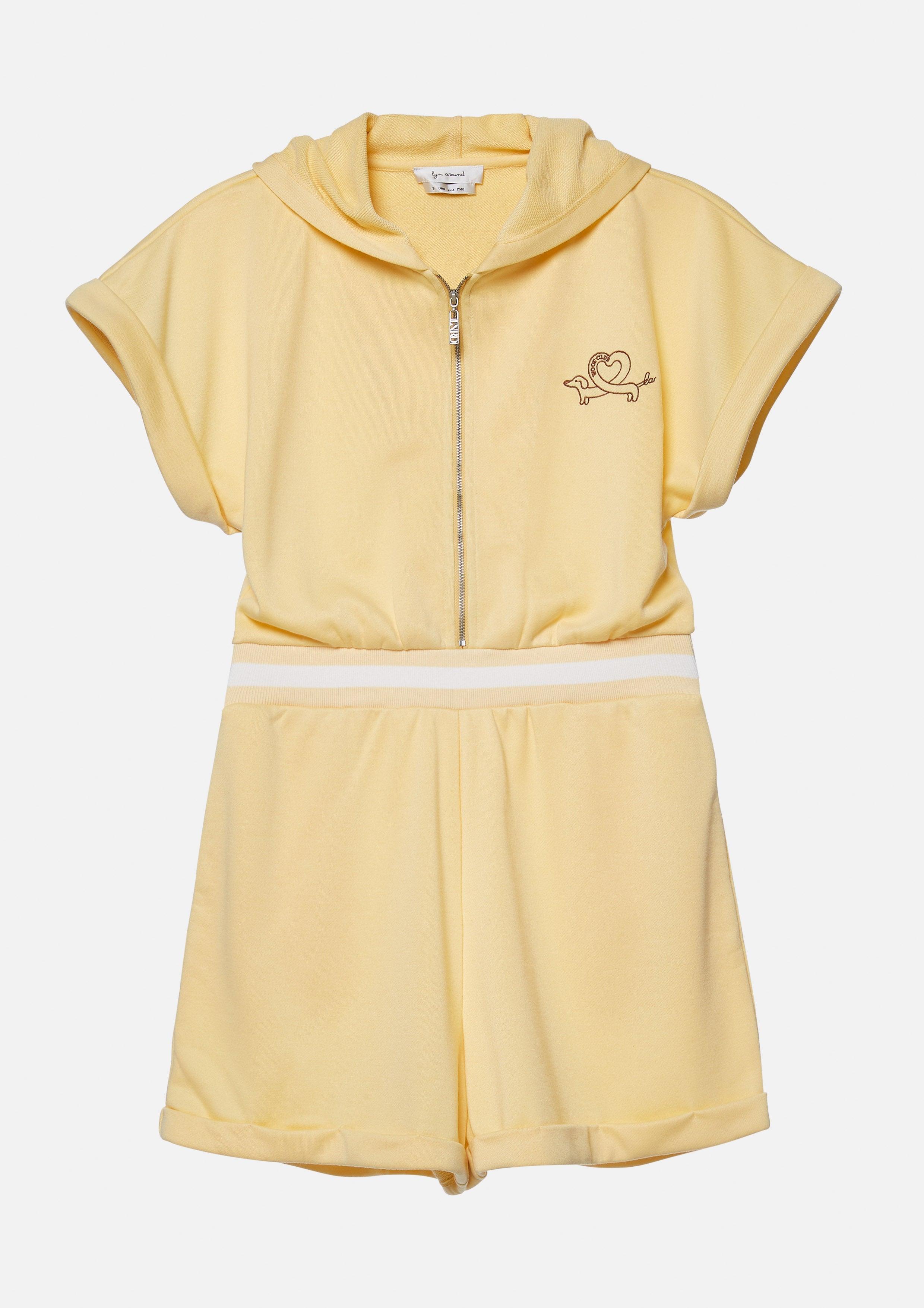 Lost In Museum Woof Club Short Romper Yellow