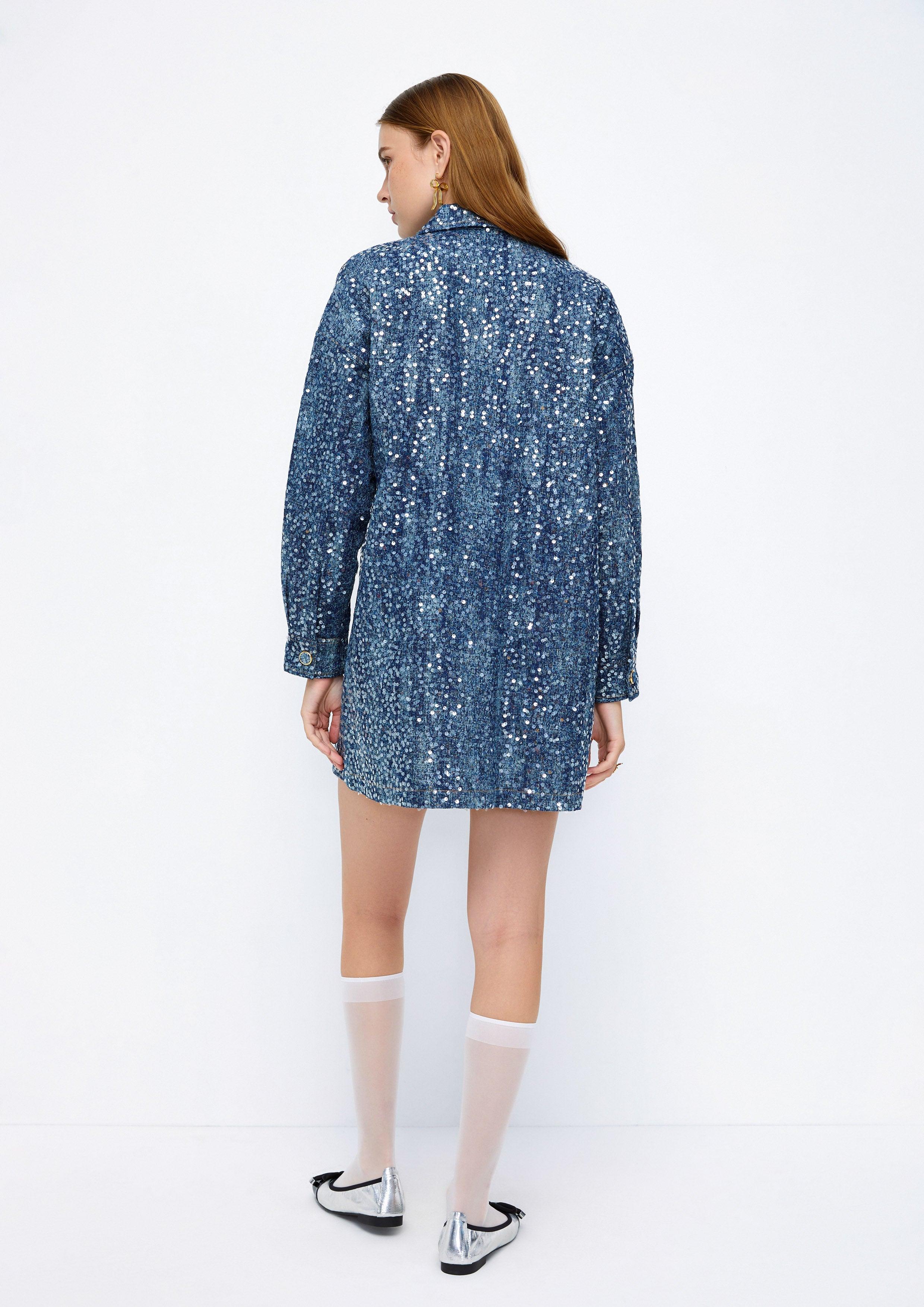 Sequin Mini Shirt Dress Lost In Museum Collection