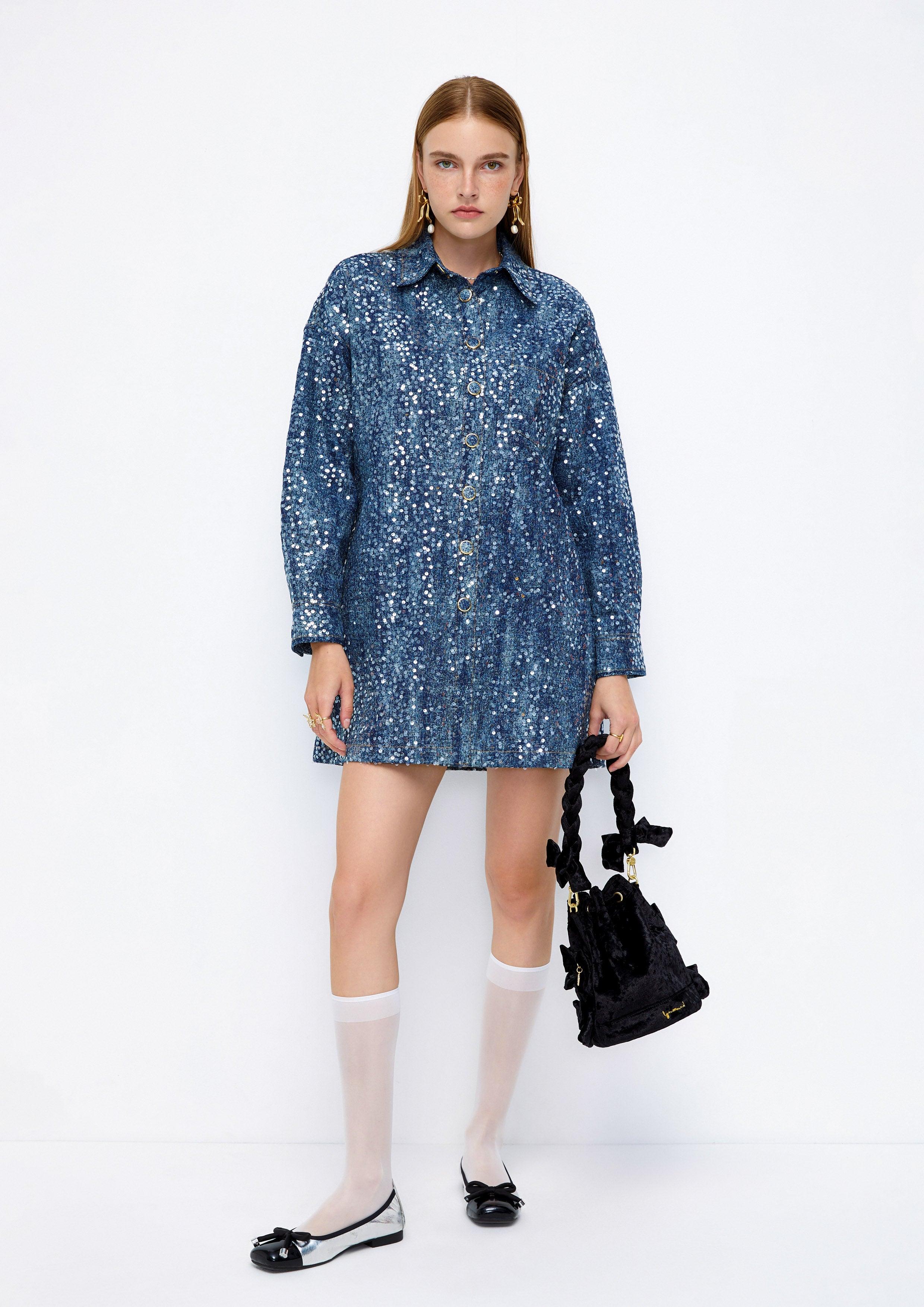 Sequin Mini Shirt Dress Lost In Museum Collection