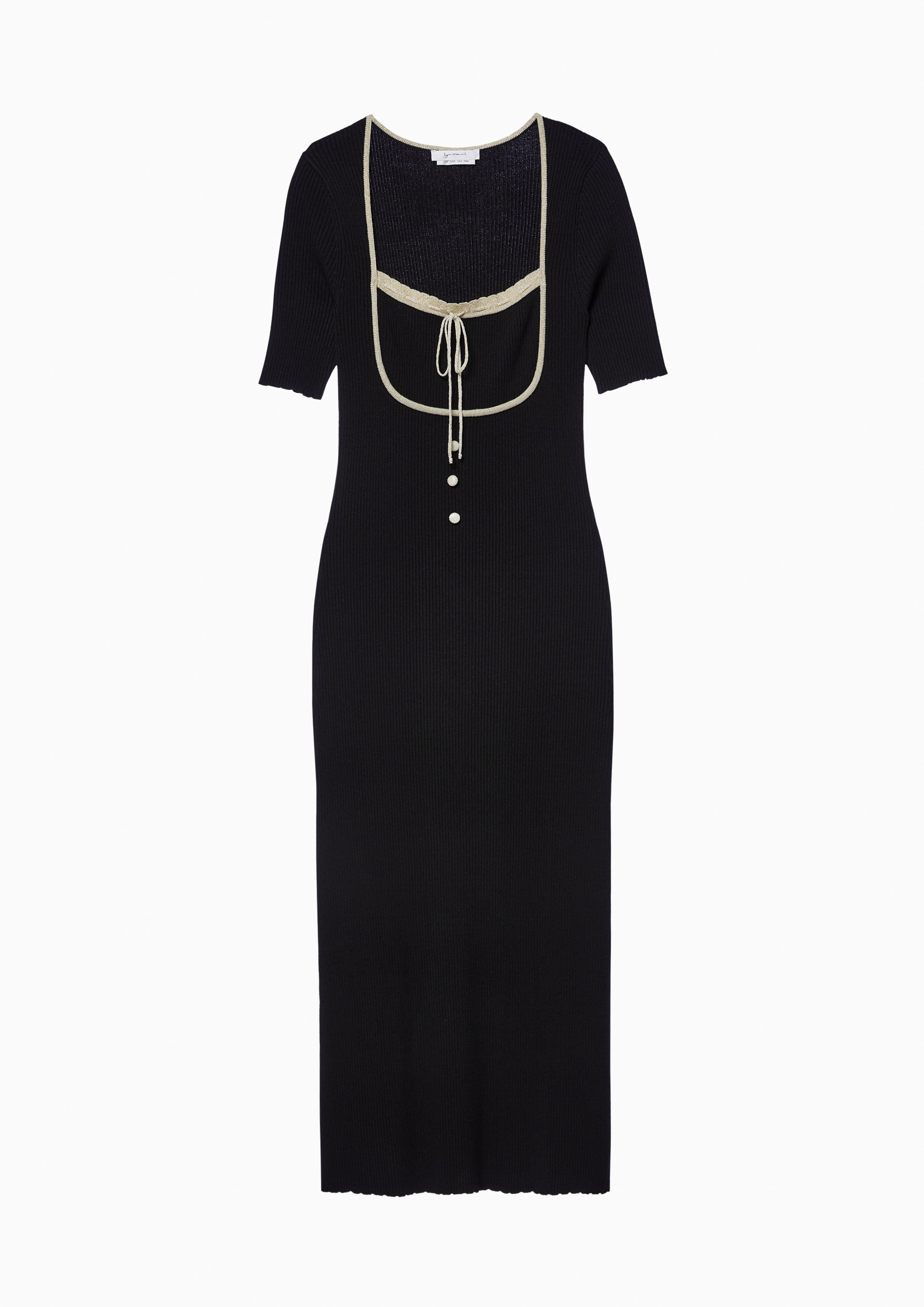 Bow Tie Short Sleeve Maxi Sheath Dress Lost In Museum Collection