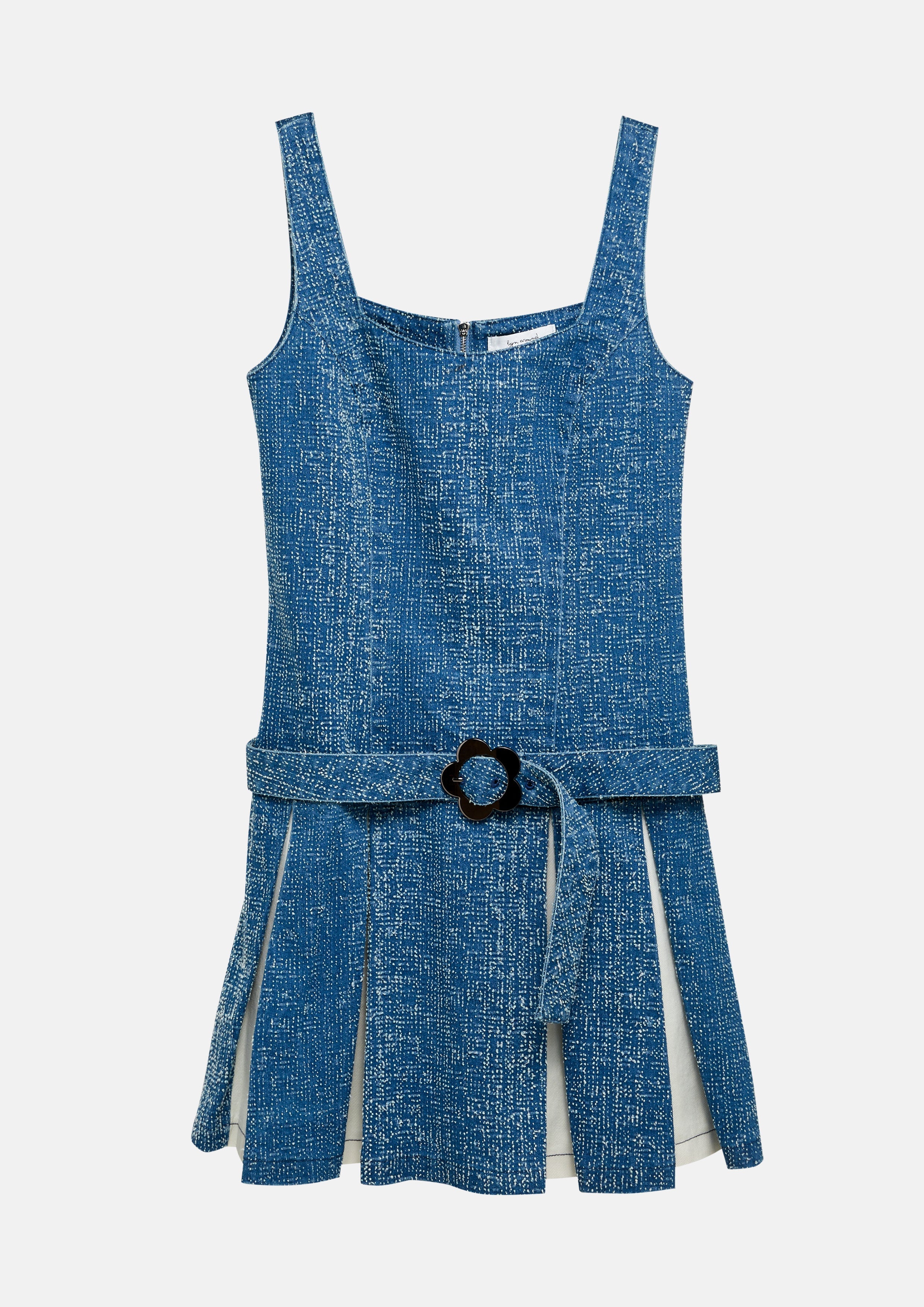 Pleated Denim Mini Dress Lost In Museum Collection