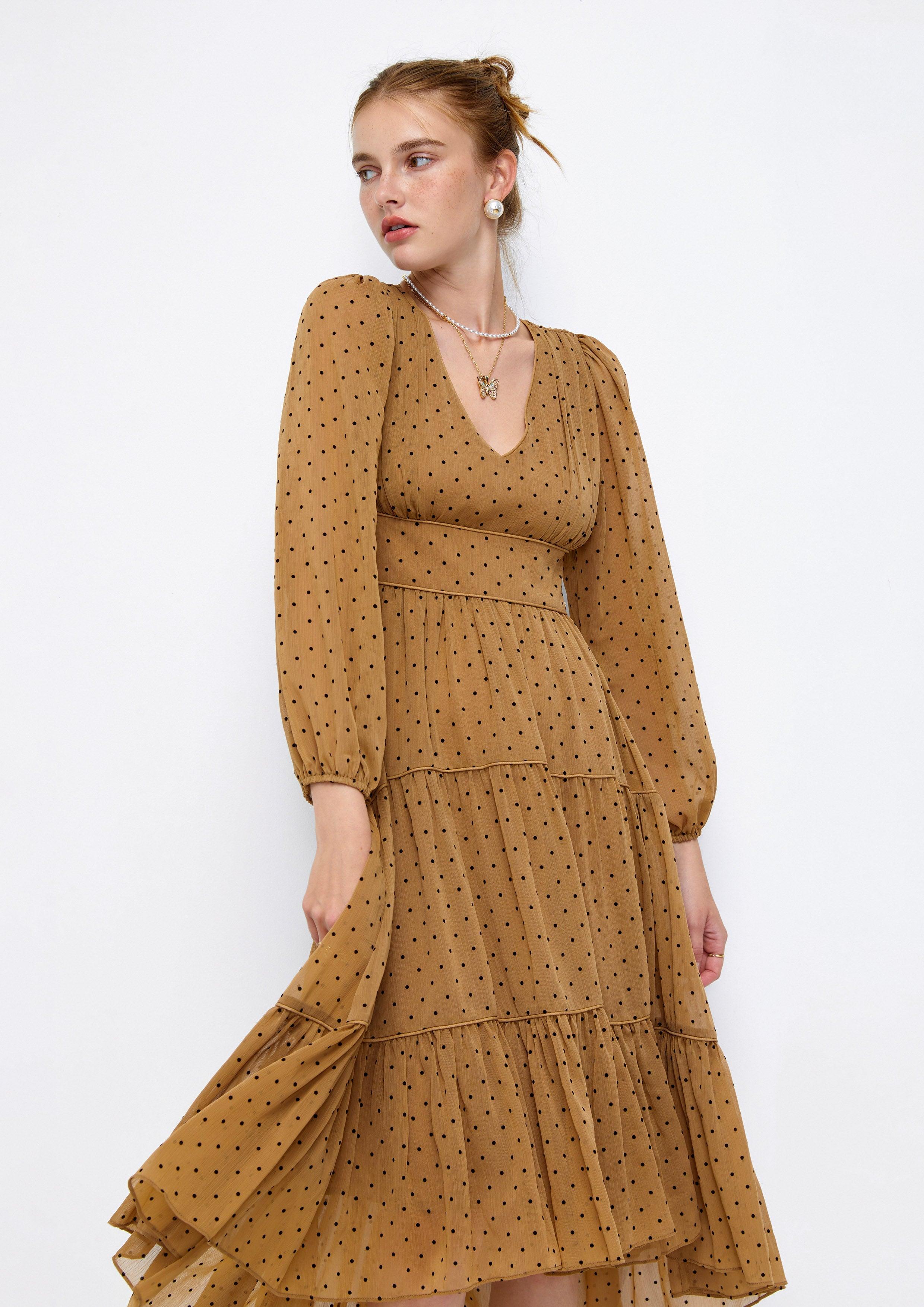 Pois Sheer Midi Dress Lost In Museum Collection