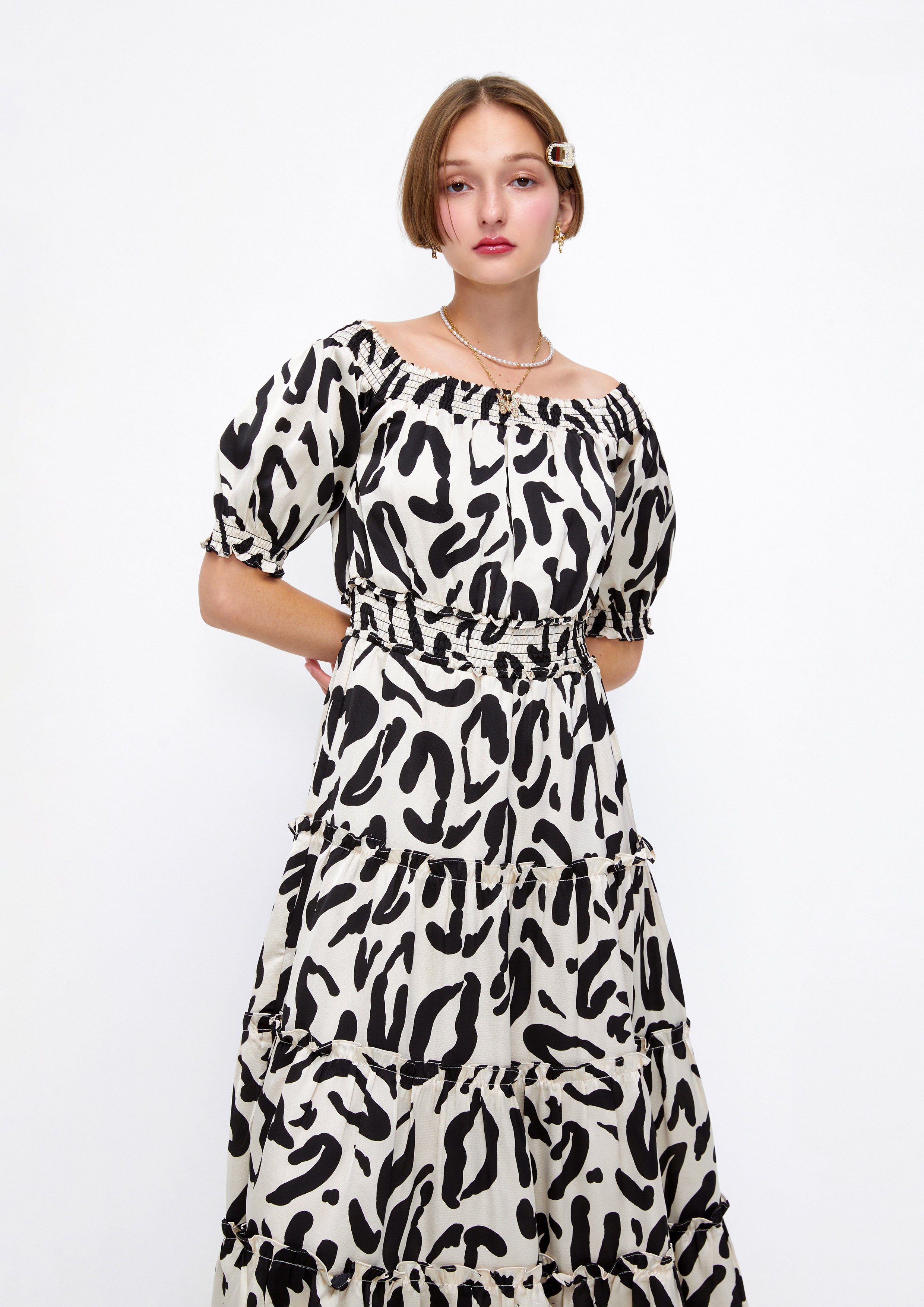 White Jaguar Maxi Dress Lost In Museum Collection