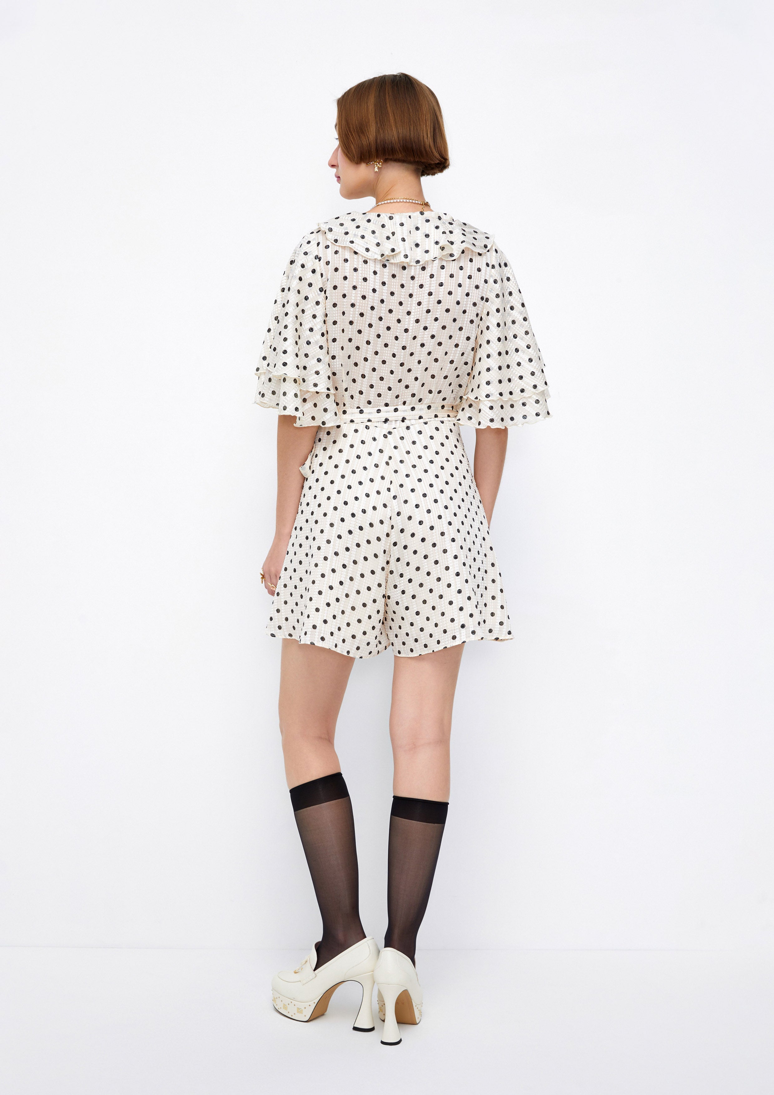 Polka-Dot Ruffle Romper Lost In Museum Collection