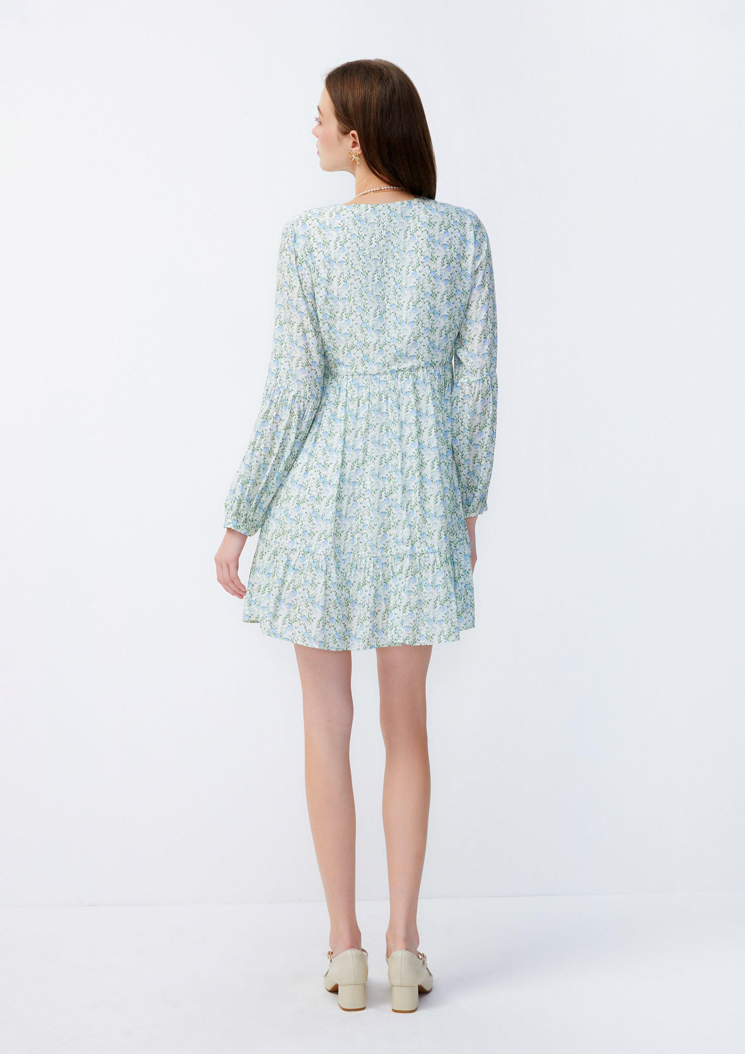 Lost in Museum Floral Park Shirt Dress Green