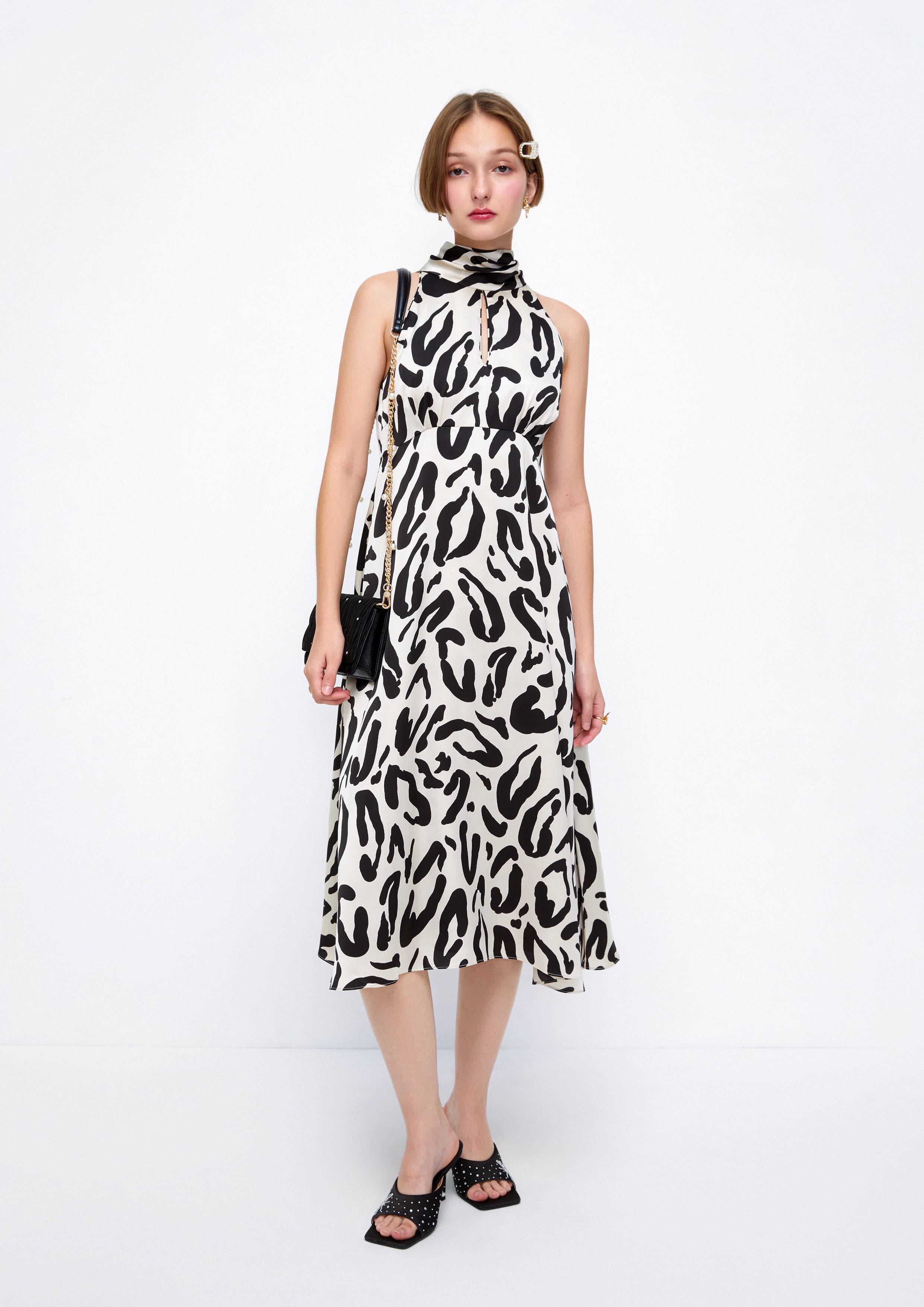 White Jaguar Midi Dress Lost In Museum Collection