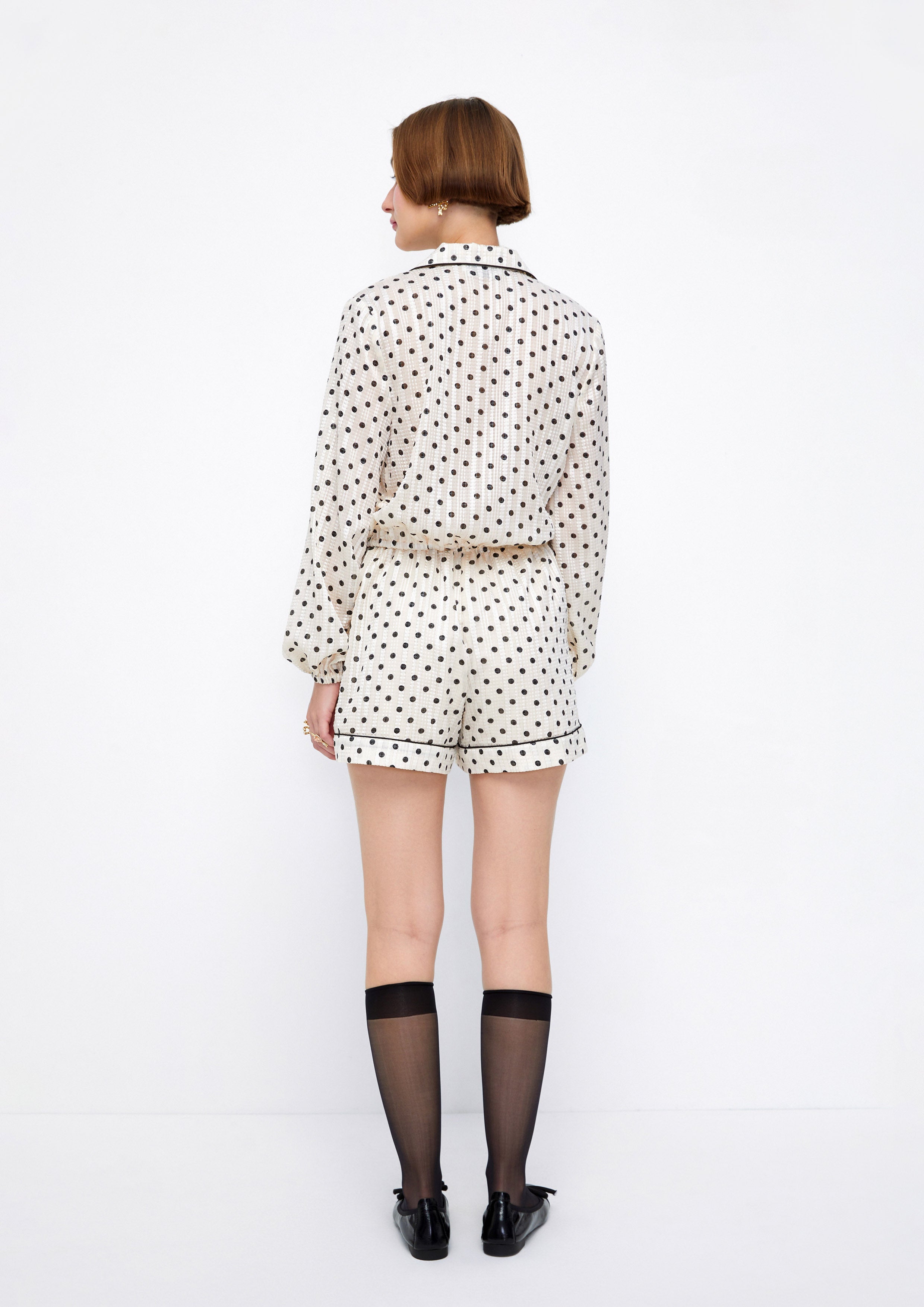 Polka-Dot Ensemble Set Shirt and Shorts Lost In Museum Collection