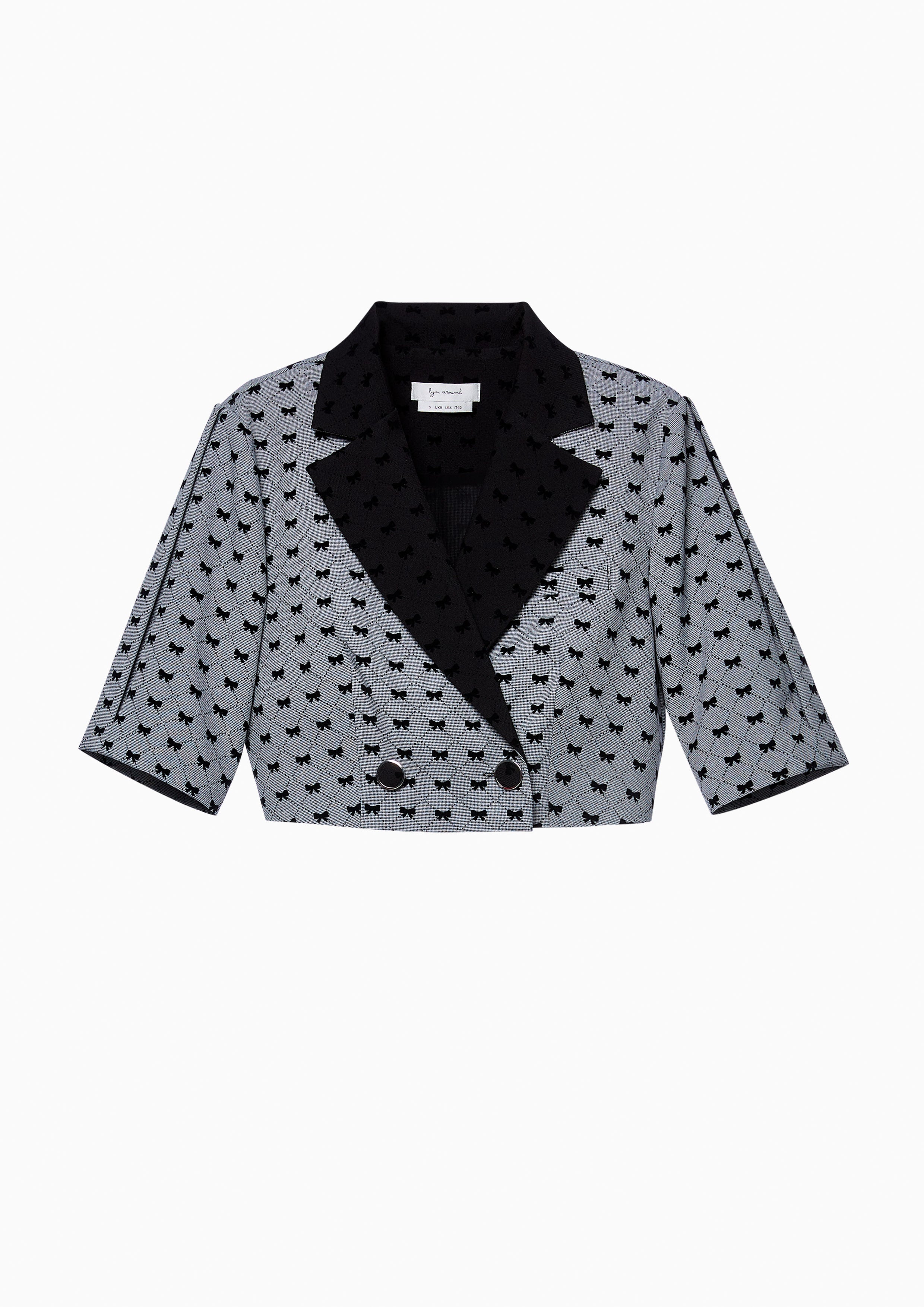 Cropped Ribbon Monogram Short Sleeves Blazer Lost In Museum Collection