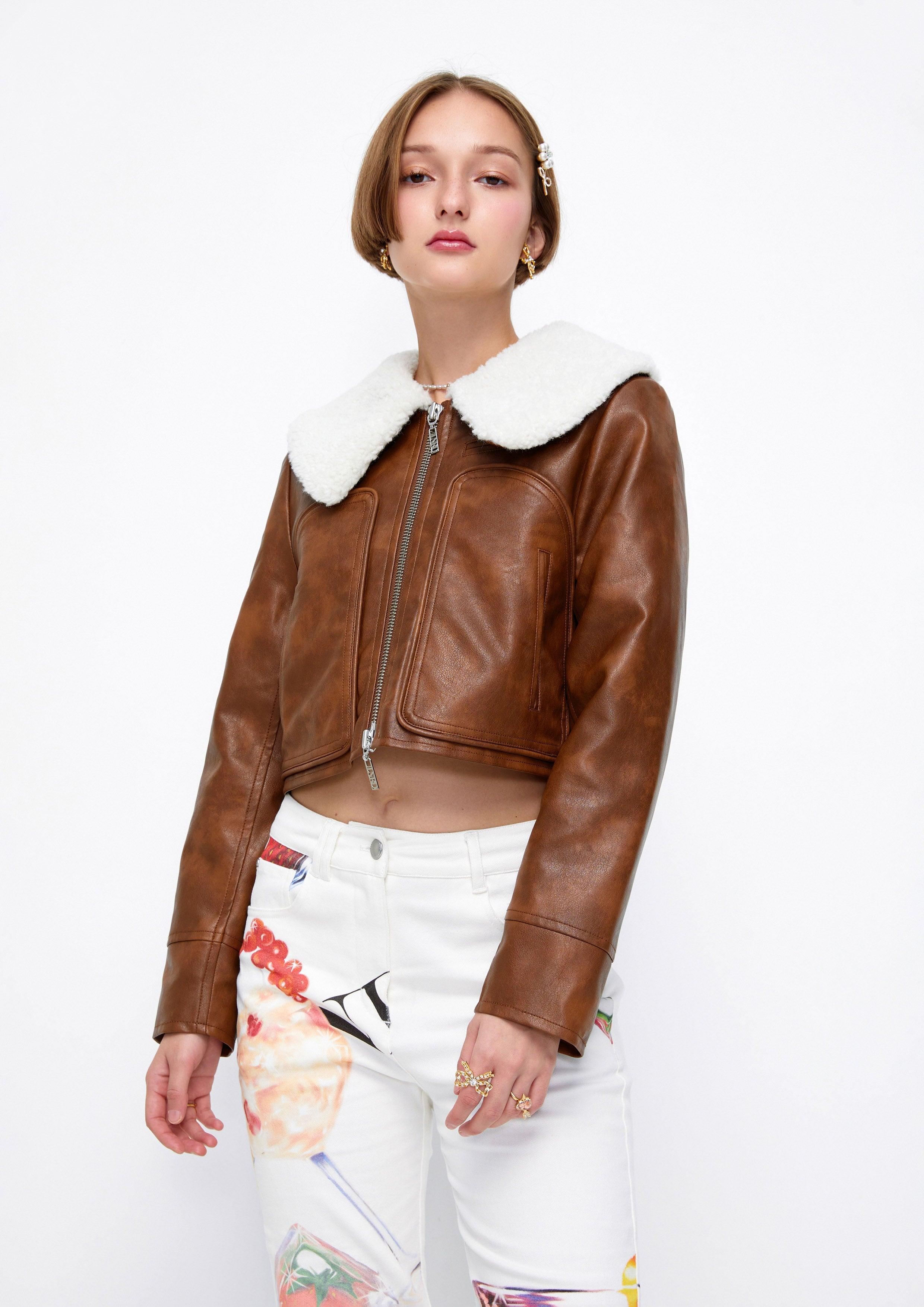 Cropped Leather Jacket Lost In Museum Collection