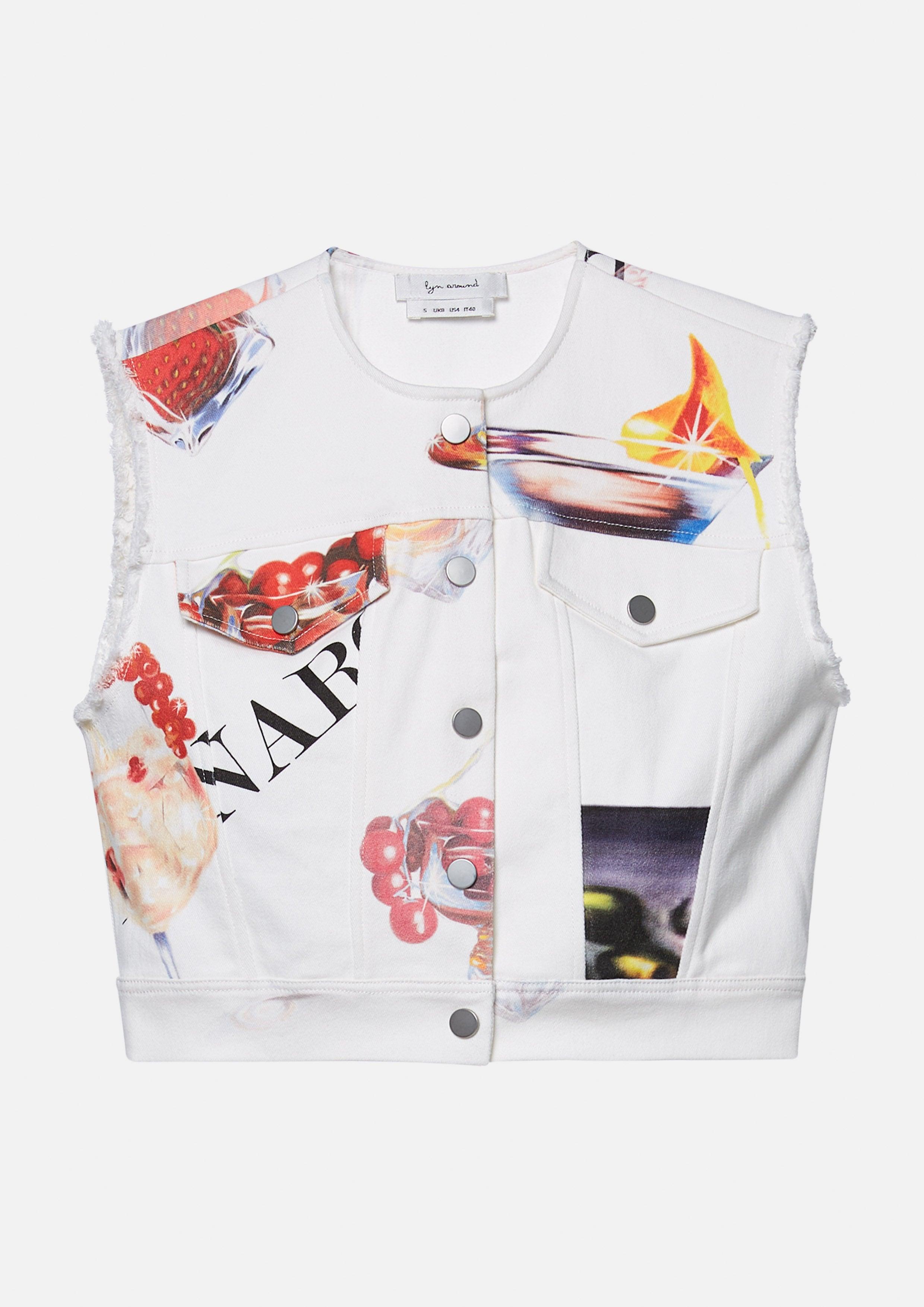 Cocktails Printed Cropped Vest Lost In Museum Collection