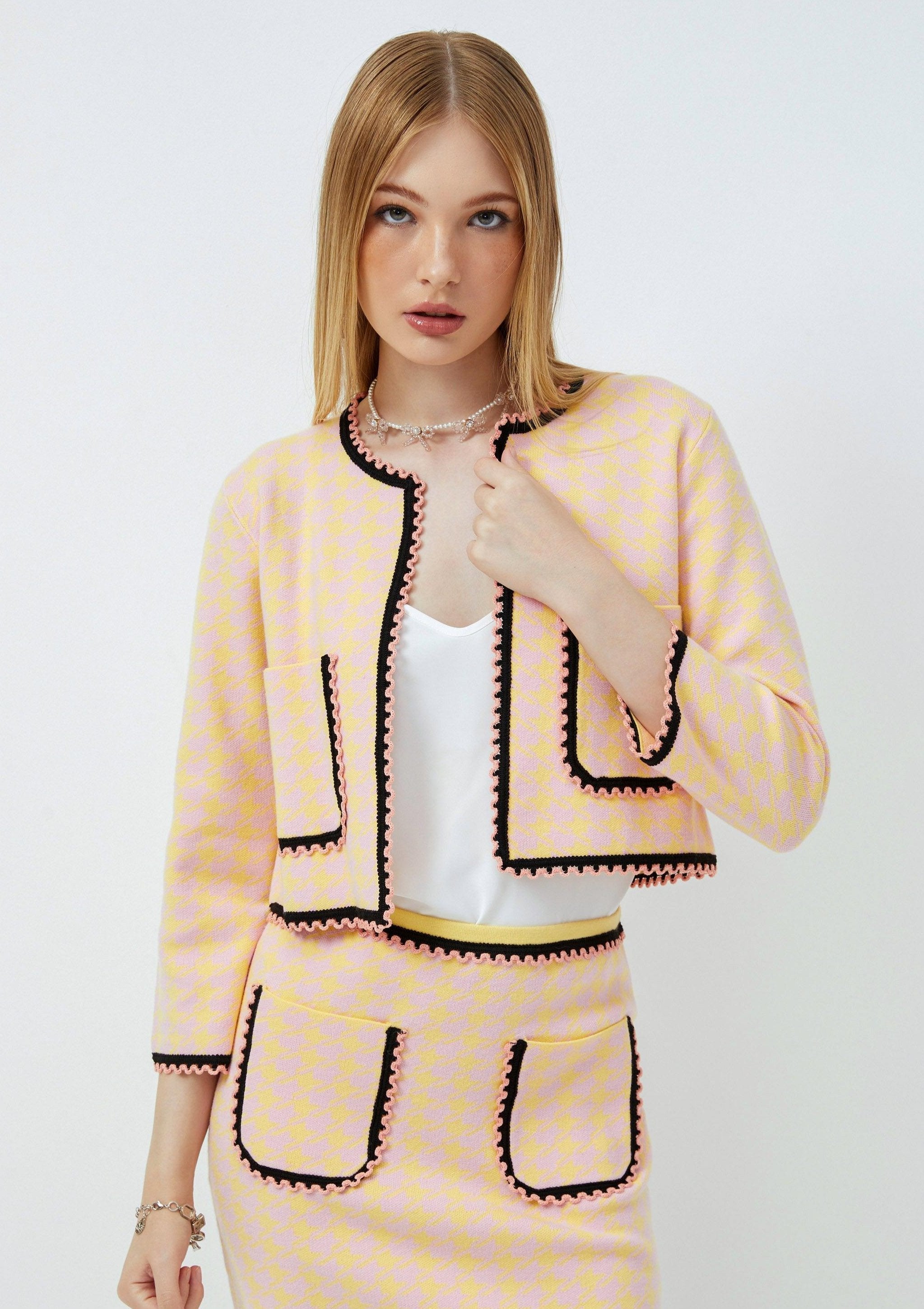 Lost In Museum Houndstooth Jacket Multicolor