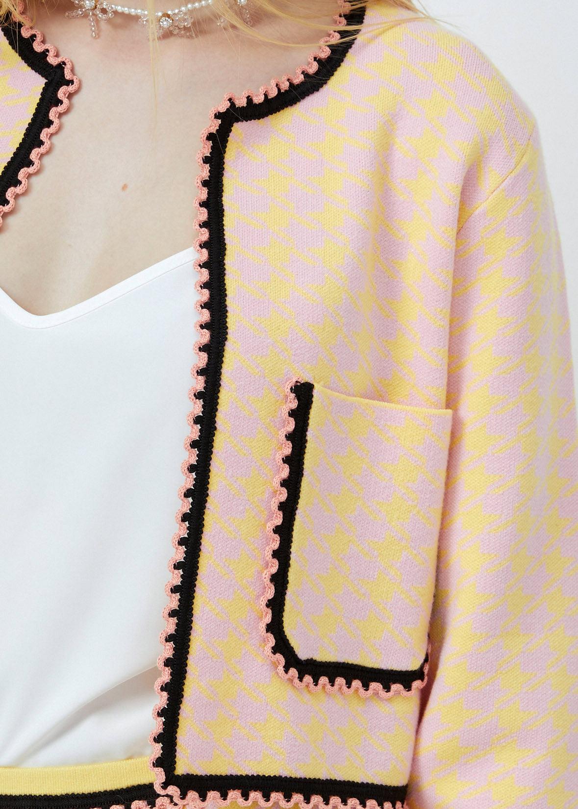 Lost In Museum Houndstooth Jacket Multicolor