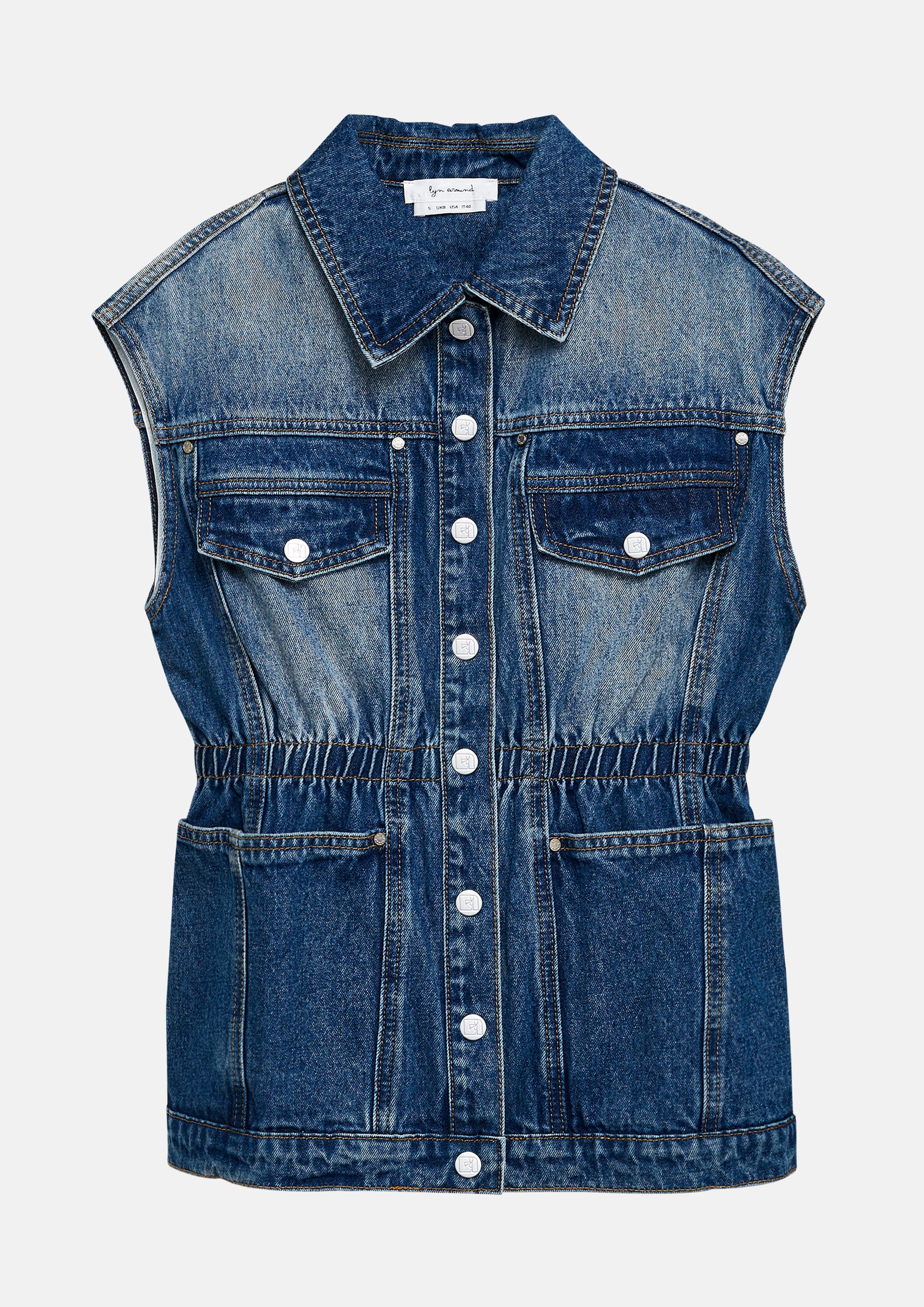 Sleeveless Faded Denim Top Lost In Museum Collection