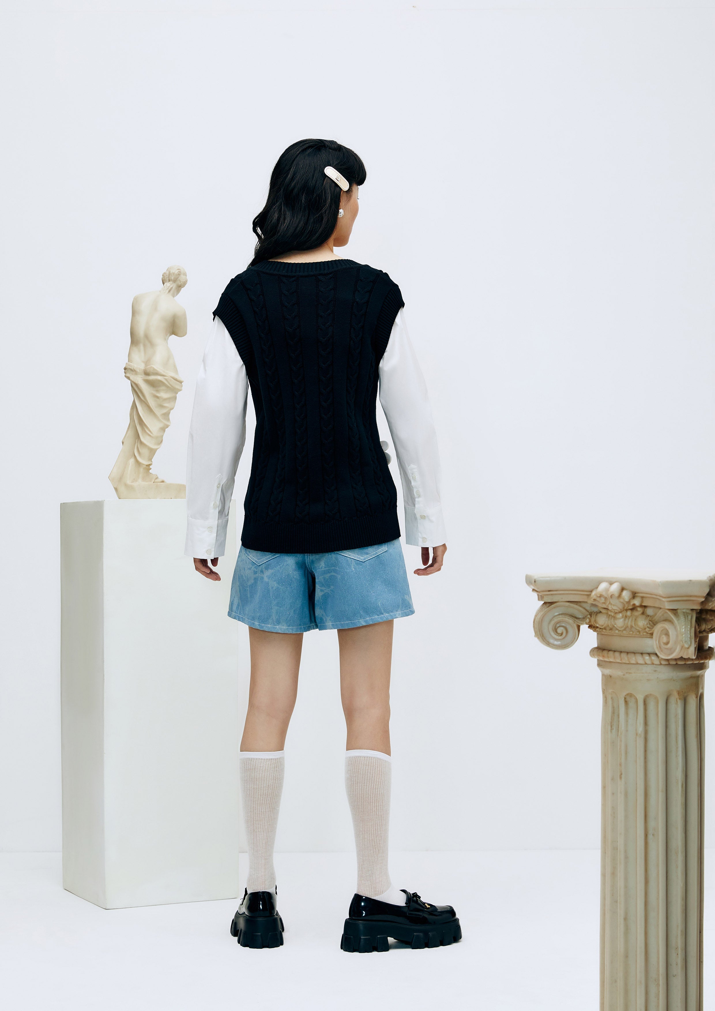 Floral Long Sleeve Ribbed Knitted Top Lost In Museum Collection