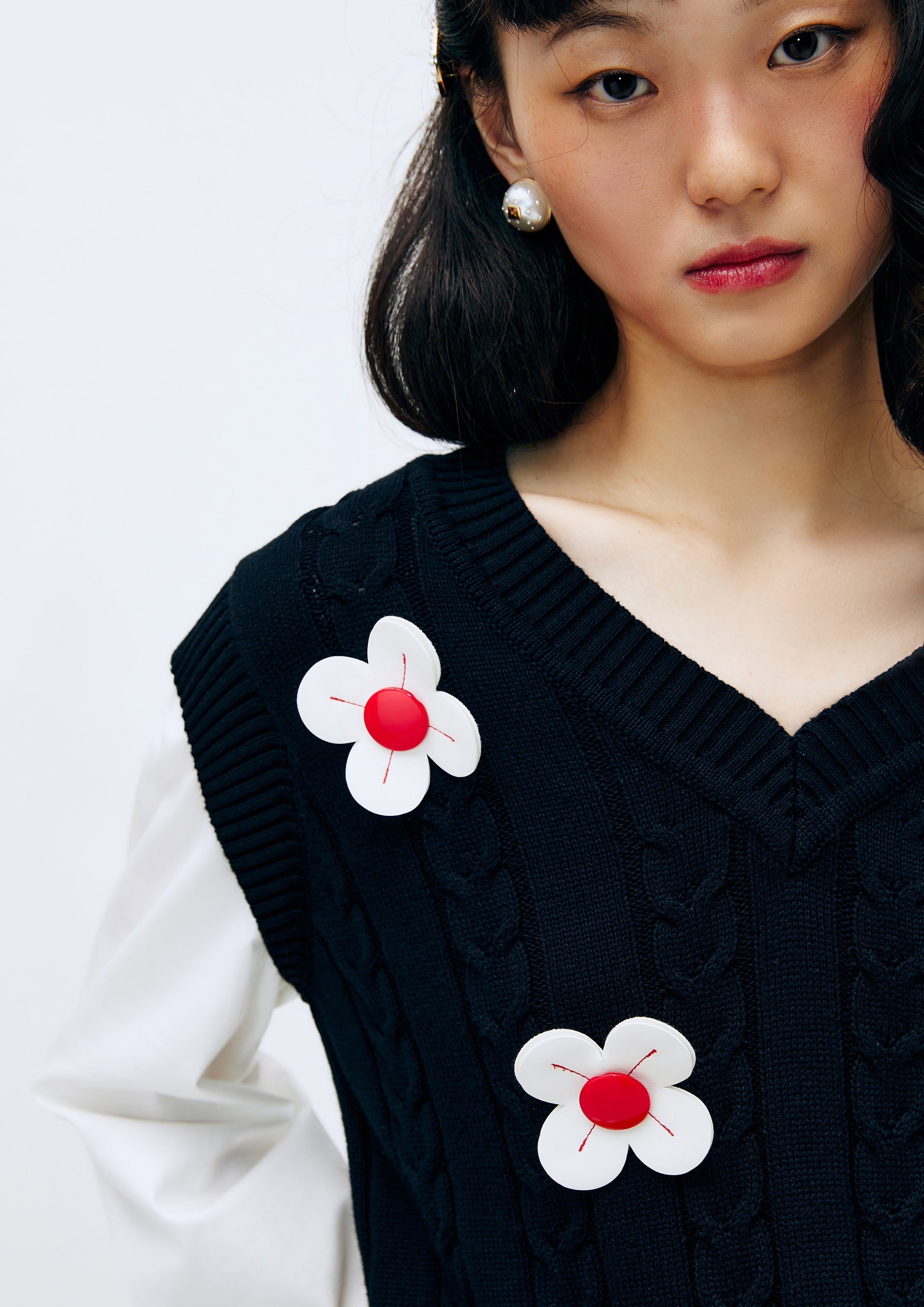 Floral Long Sleeve Ribbed Knitted Top Lost In Museum Collection