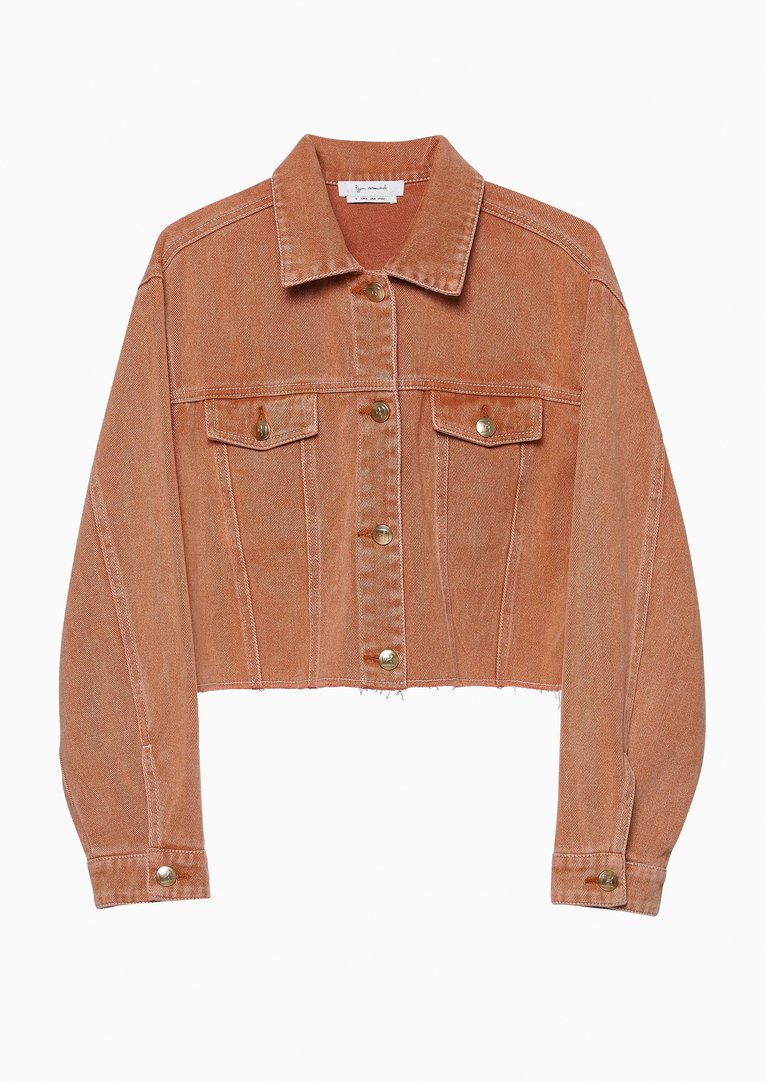 Lost In Museum Denim  Jacket Orange