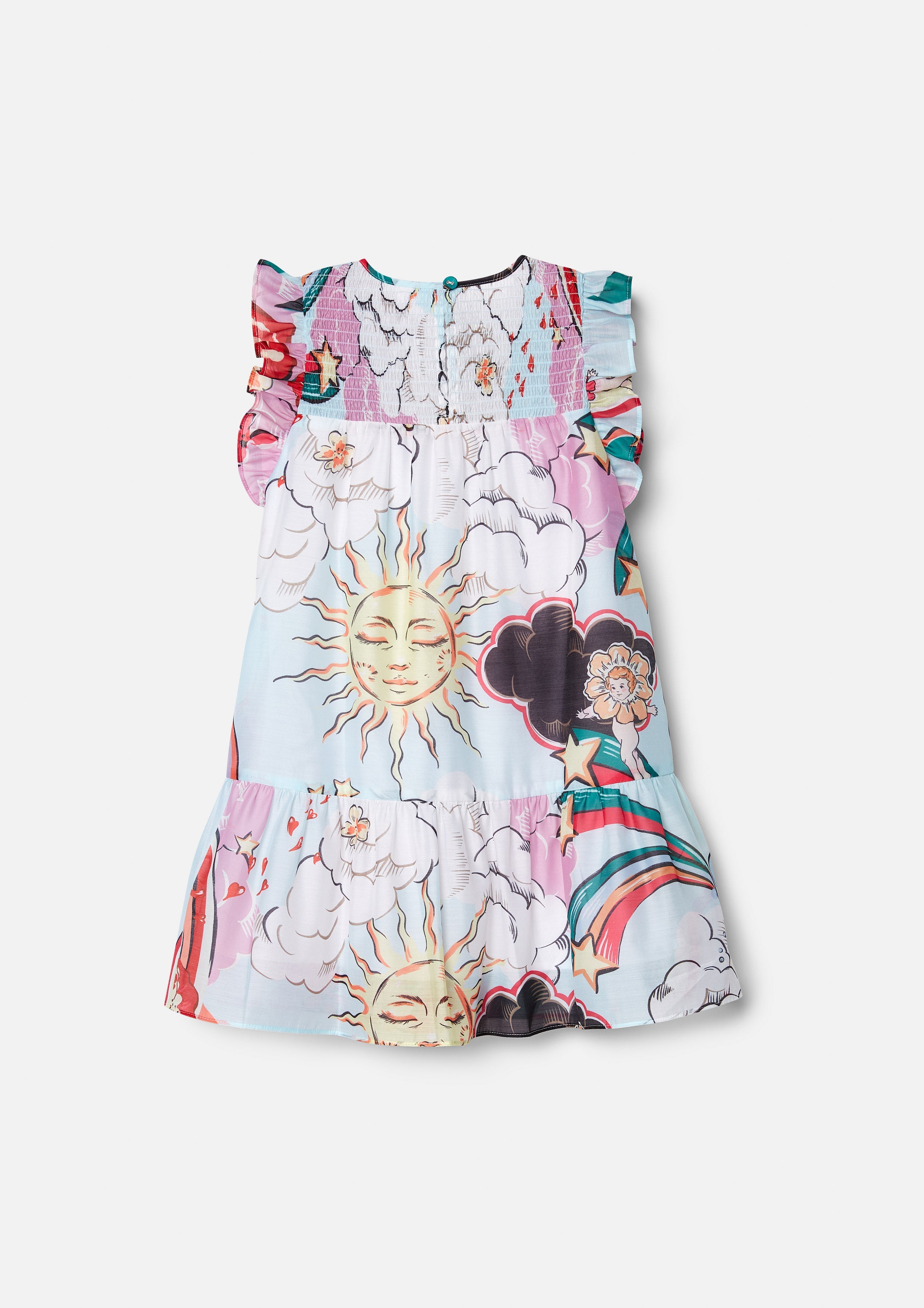 Chromatic Daydream Print A-line Kid Short Dress Femme Power Collection