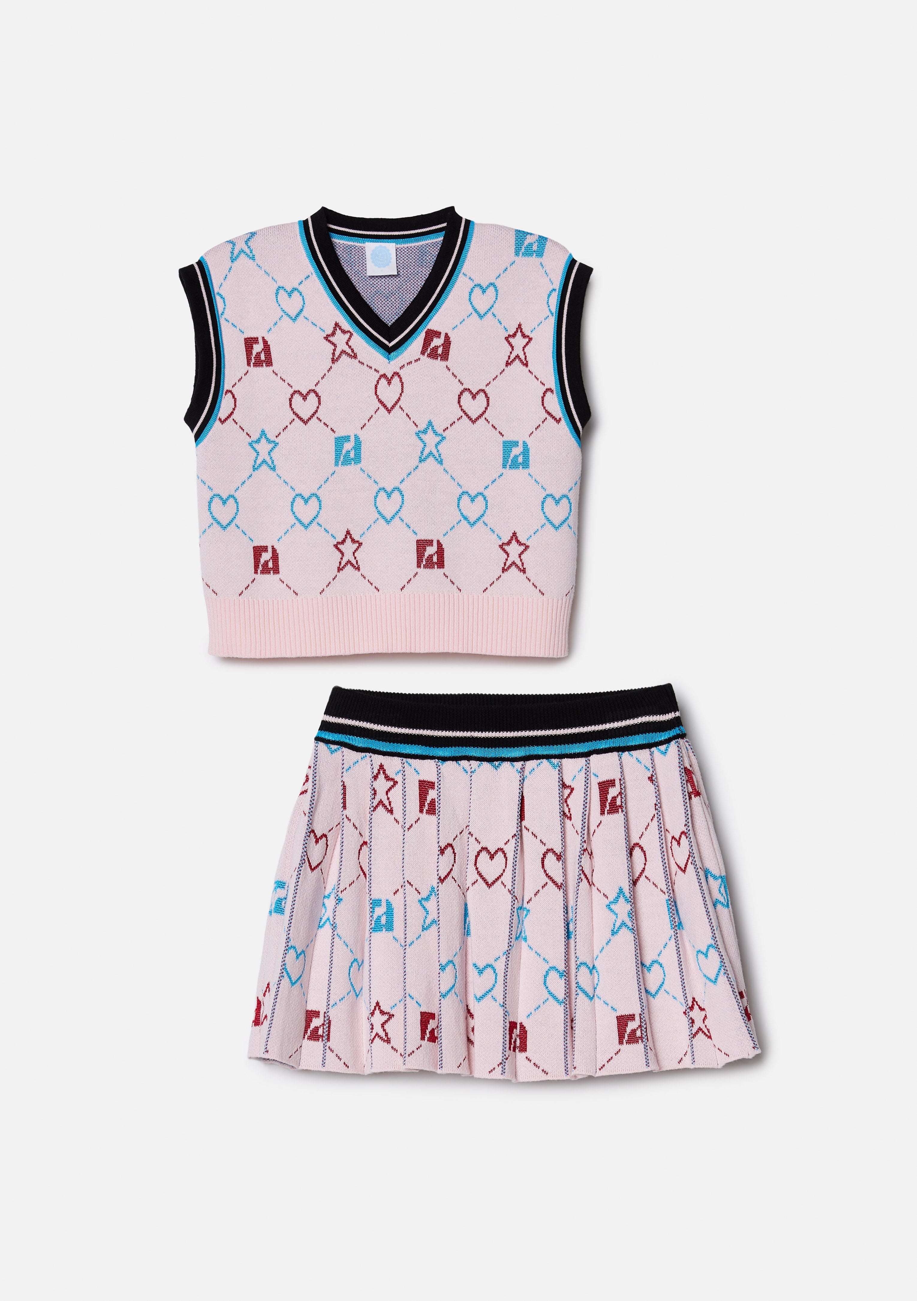 Knit Heart And Star Print Kid Set Femme Power Collection