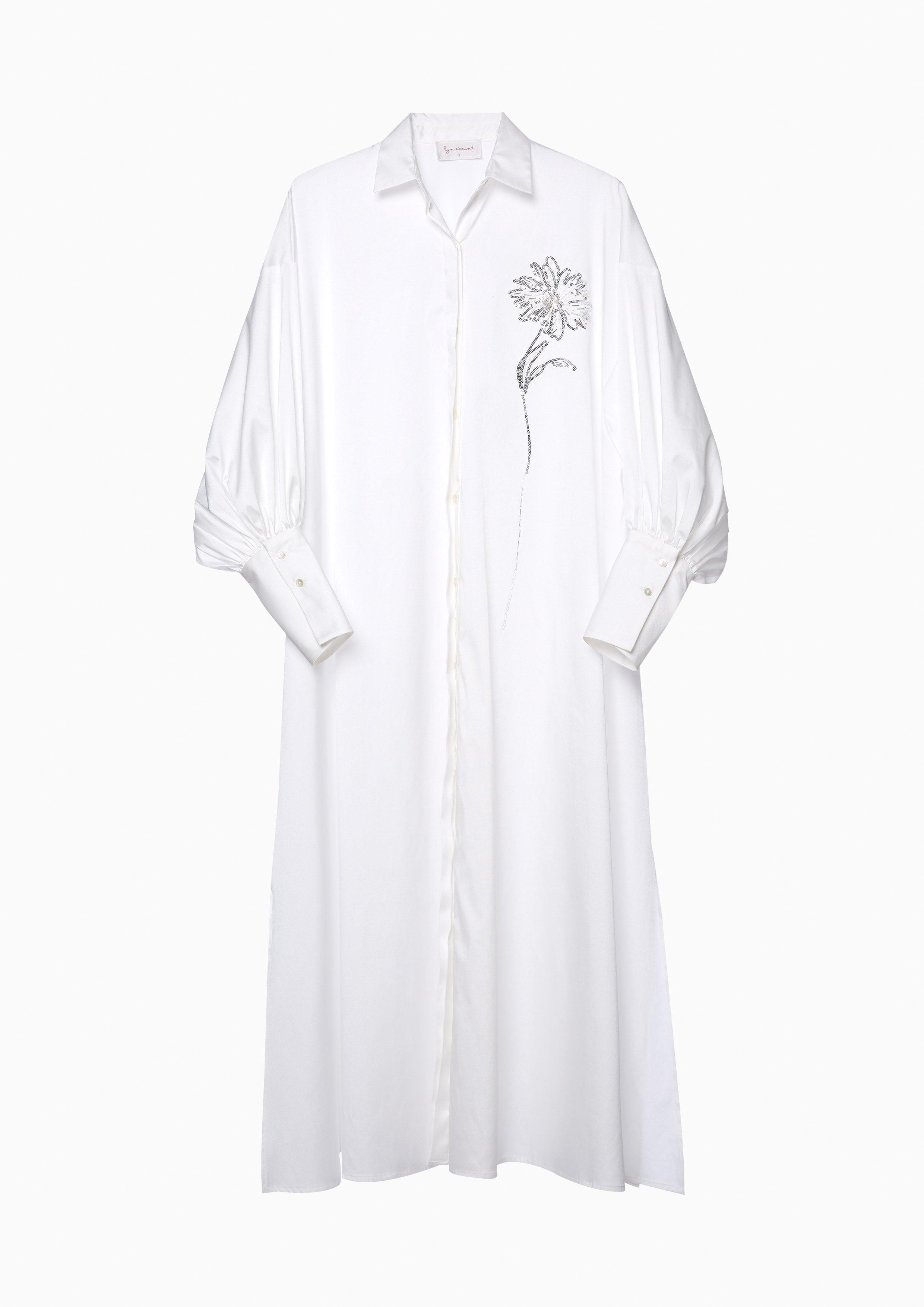 Sequin Shirt Dress White Femme Power Collection