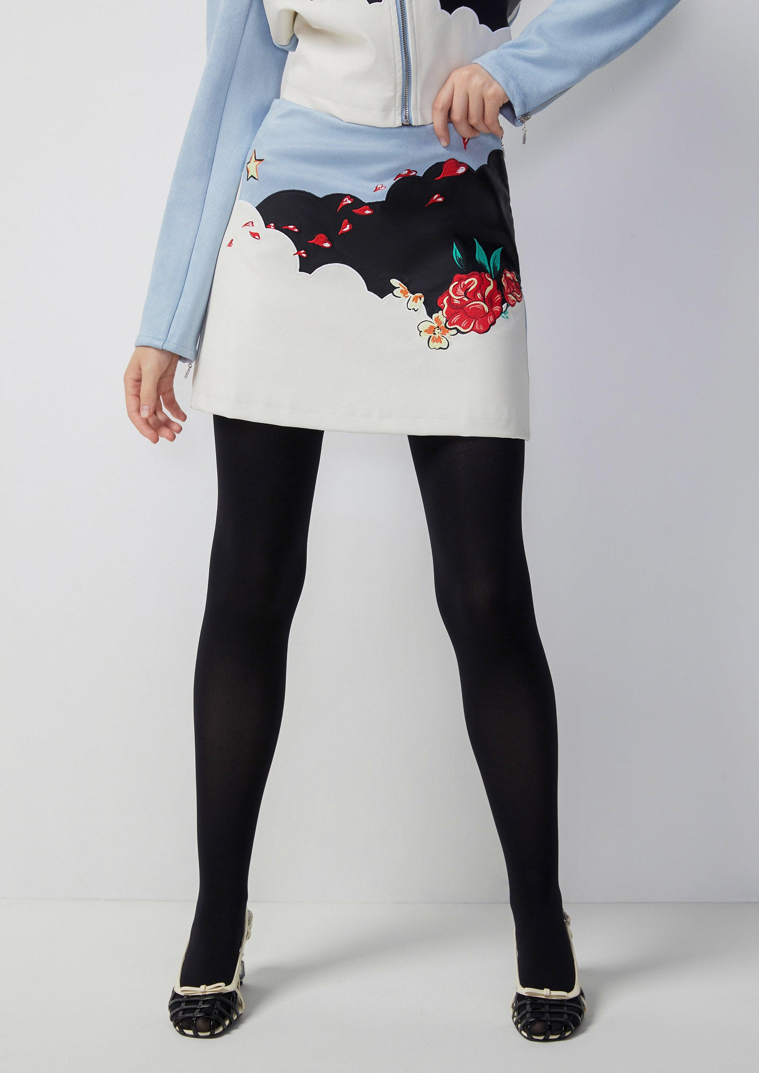 Femme Power Cloud Print Short Skirt Blue