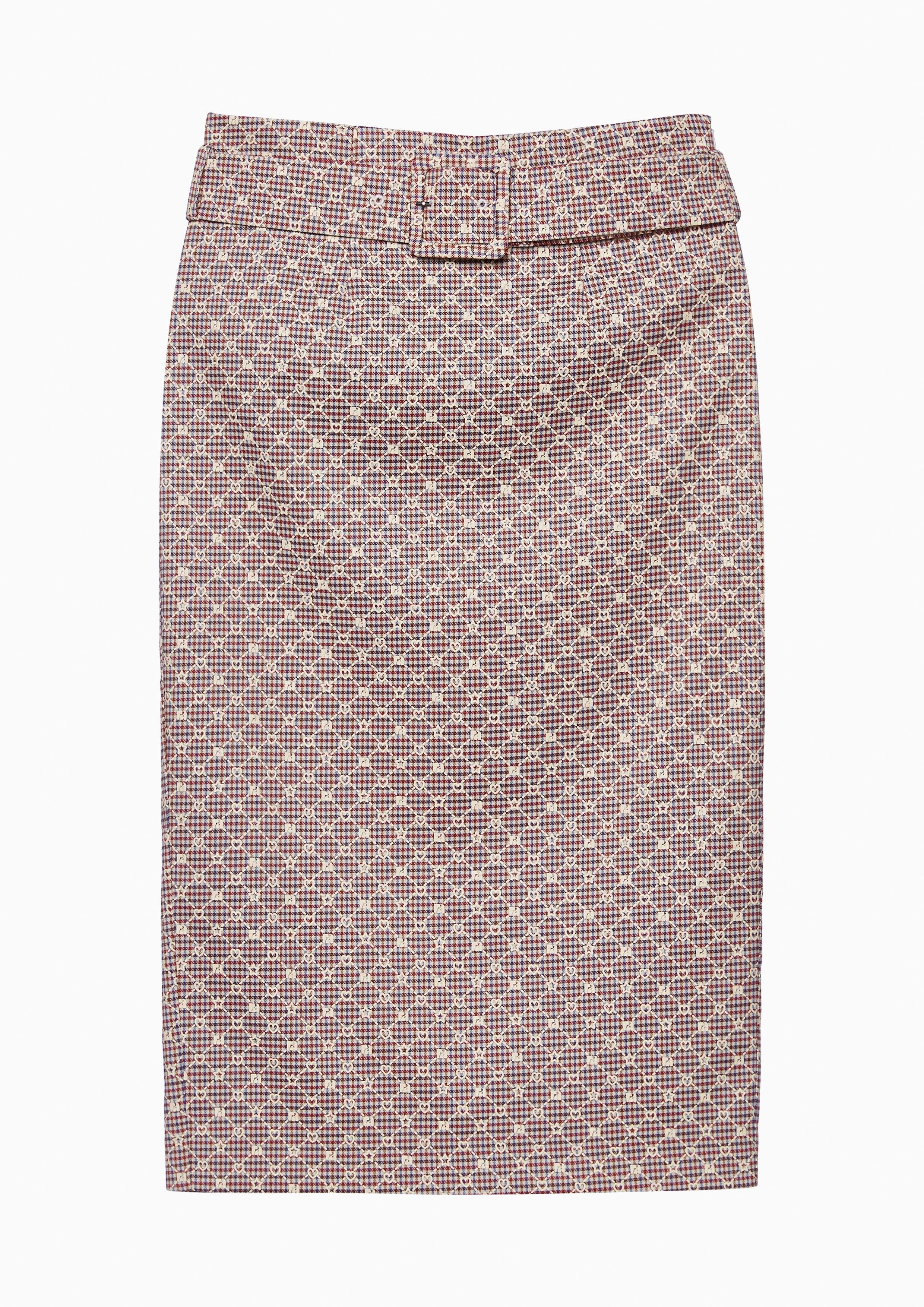 Femme Power Checkered Pencil Midi Skirt Pink