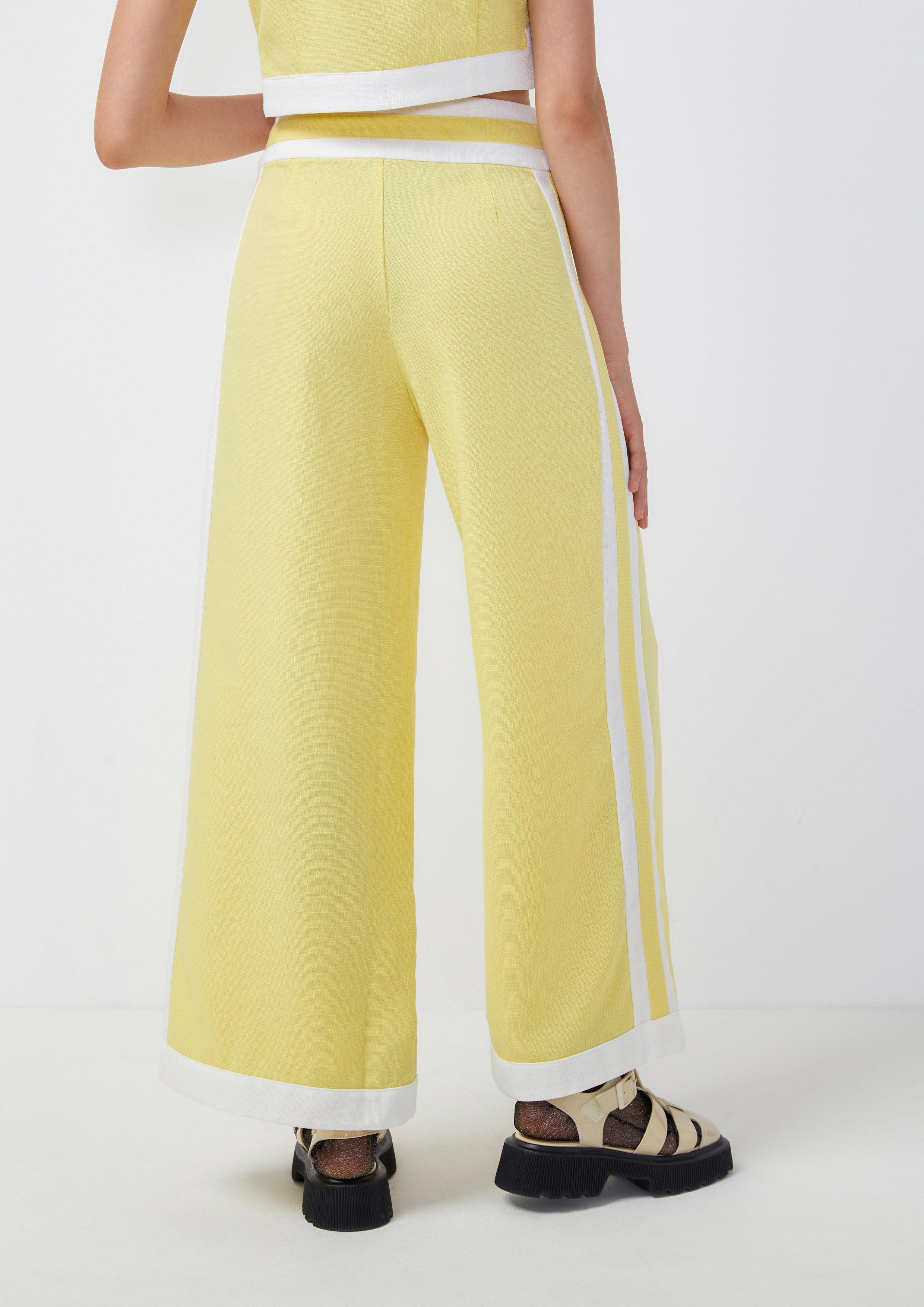 Femme Power Two Tone High Waist Pants Yellow