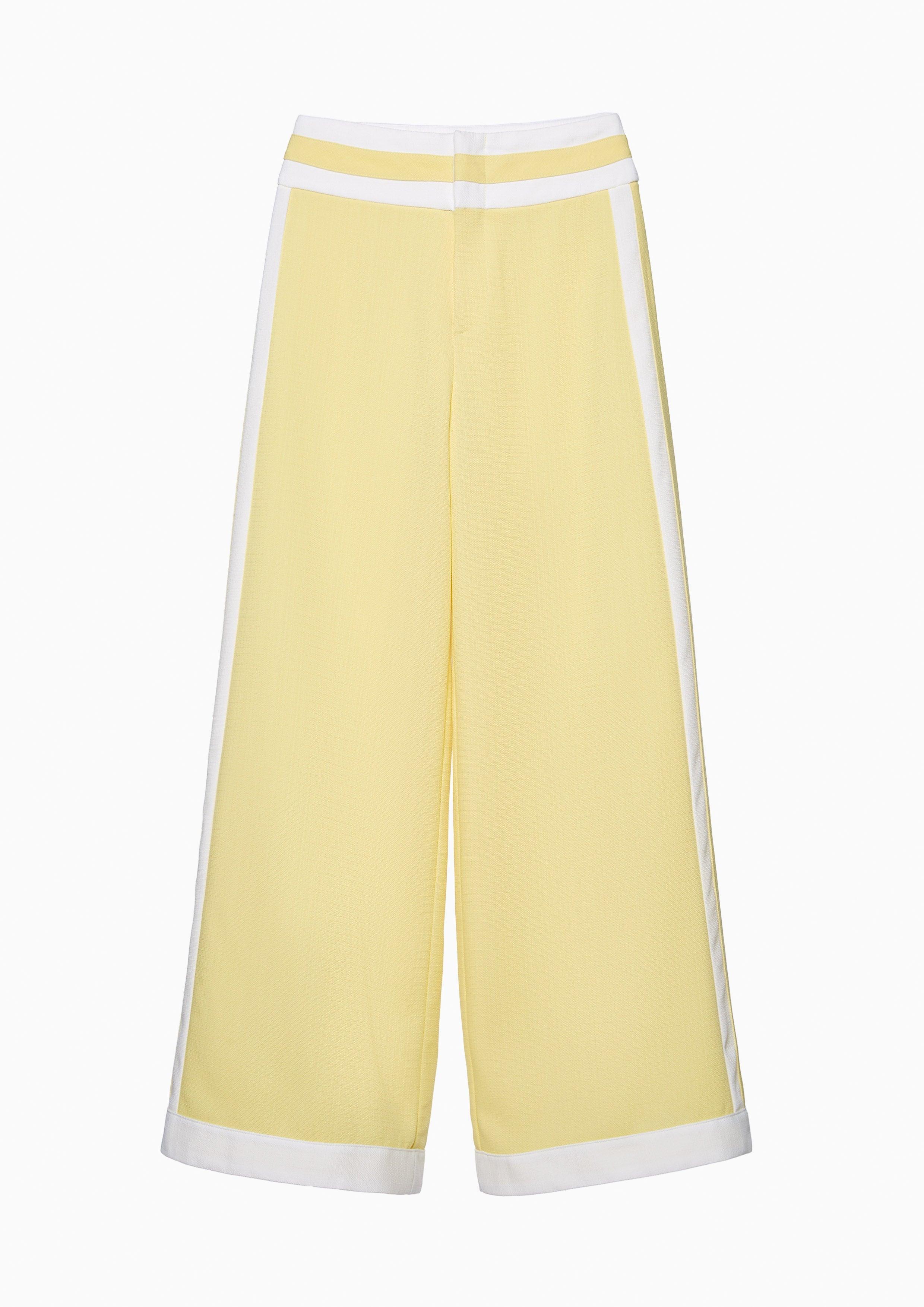 Femme Power Two Tone High Waist Pants Yellow