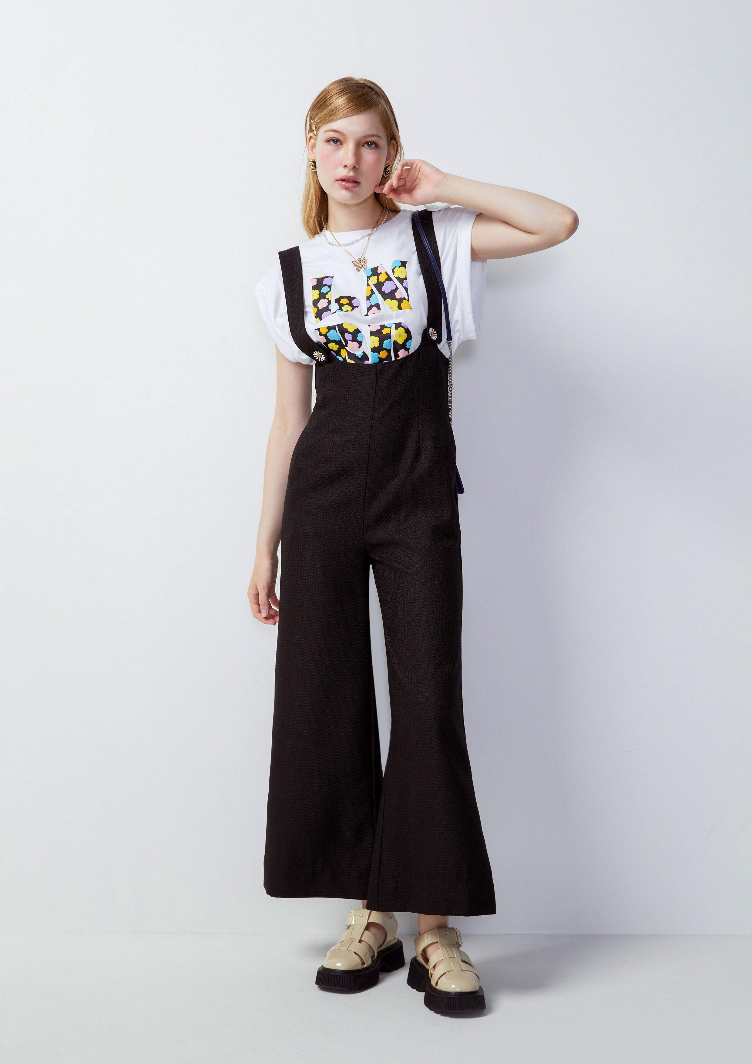 Daisy Accent Overall Black