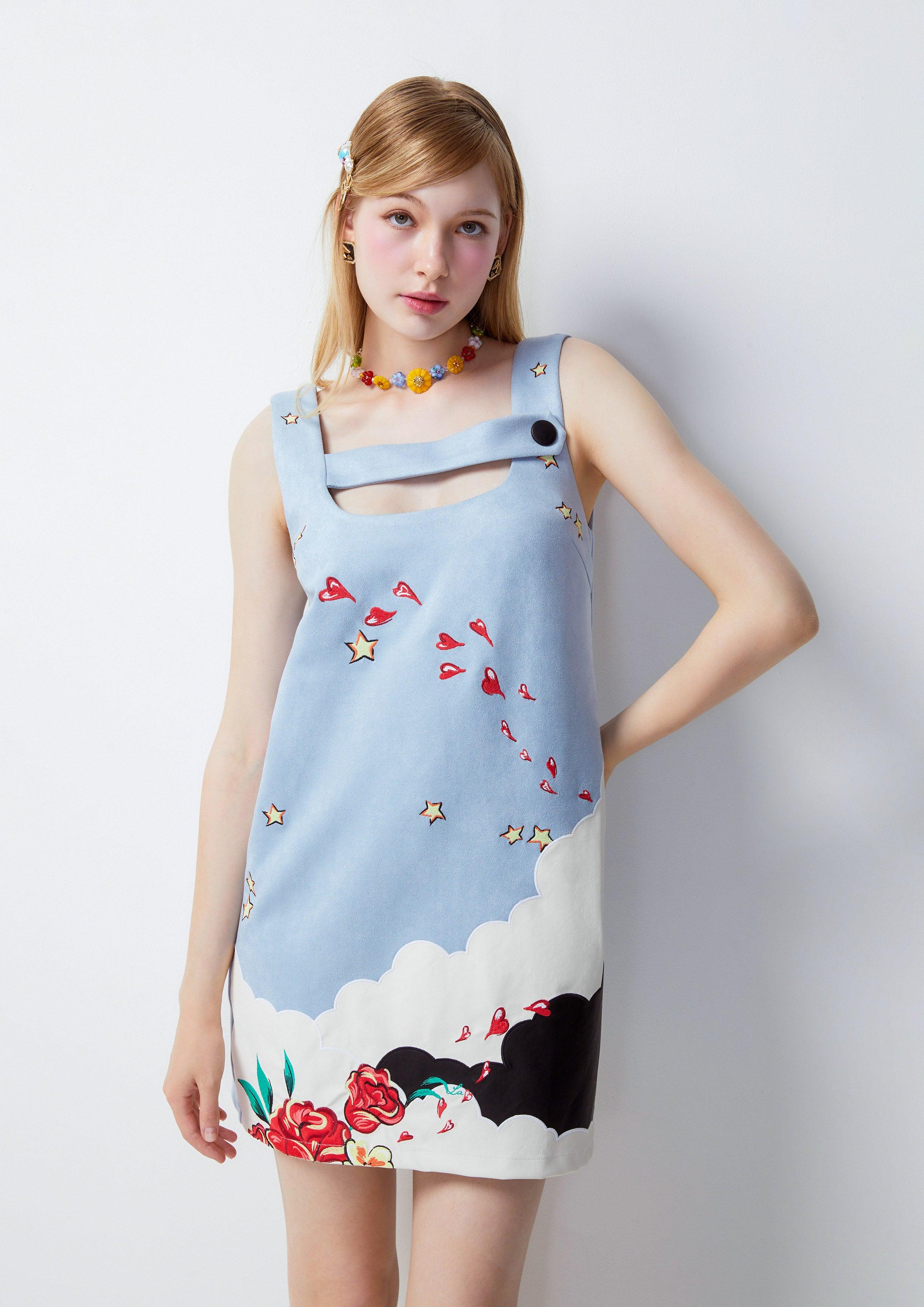 Femme Power Sleeveless  Cloud Dress Blue