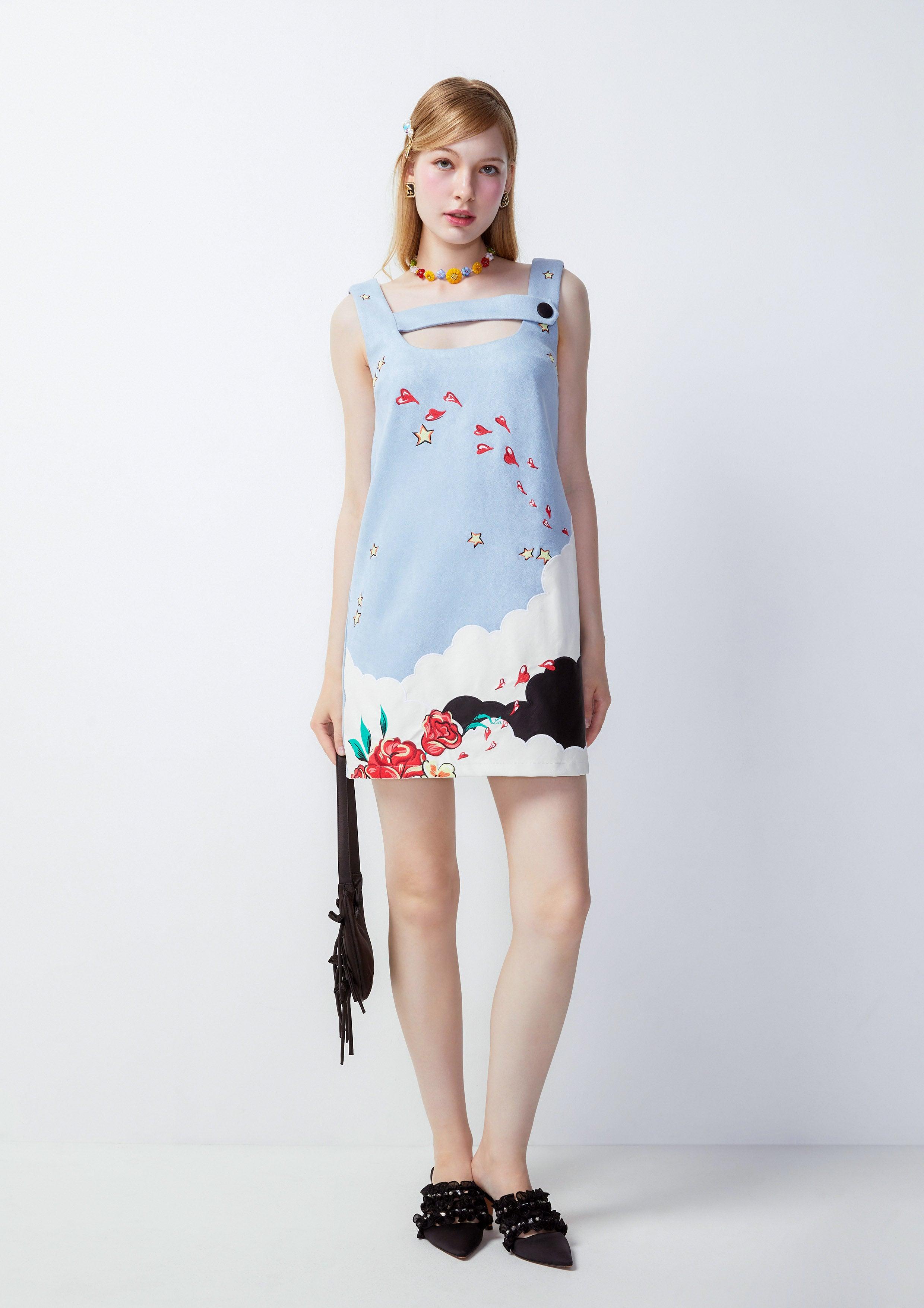 Femme Power Sleeveless  Cloud Dress Blue