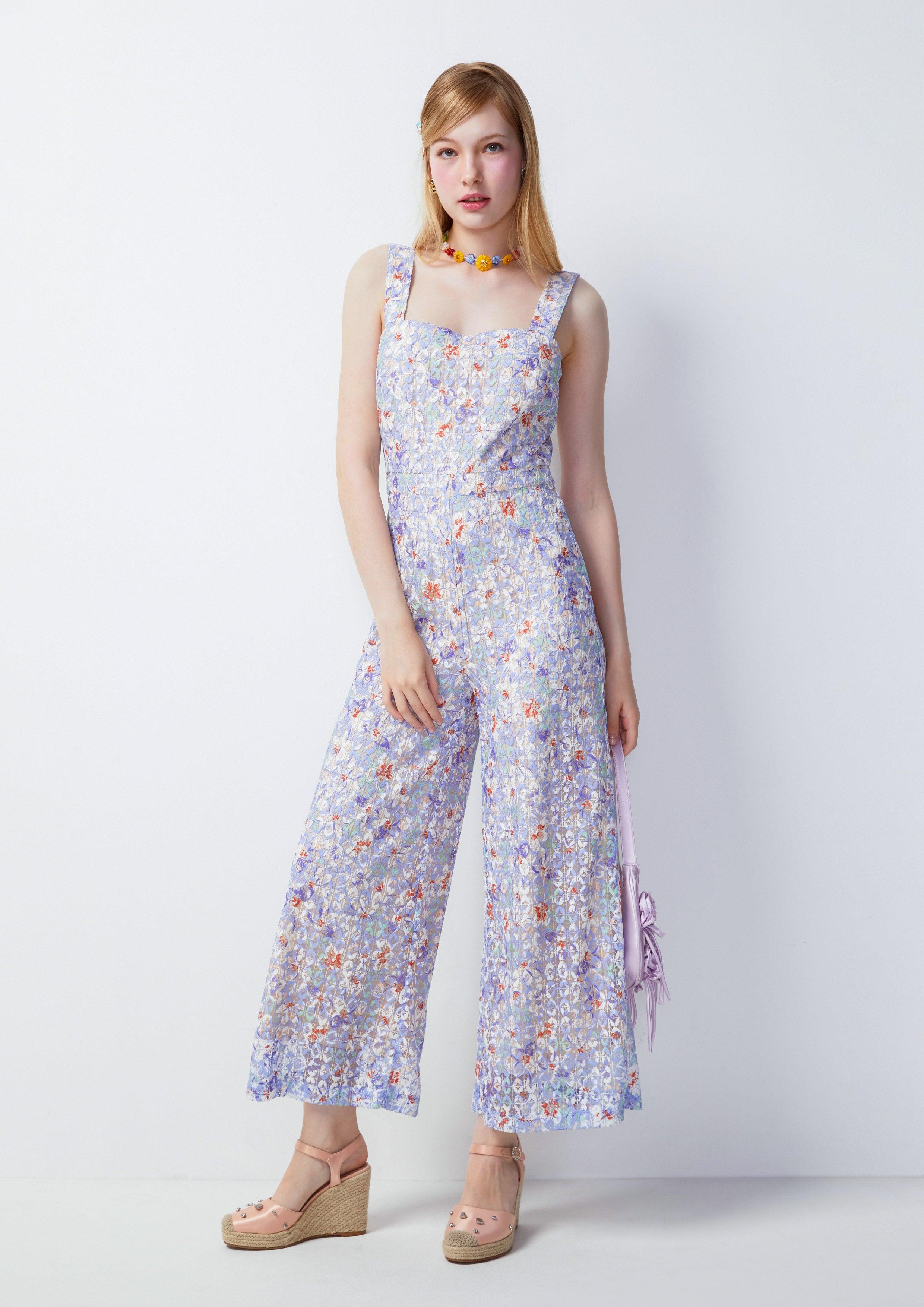 Femme Power Sleeveless  Floral Jumpsuit Multi Color