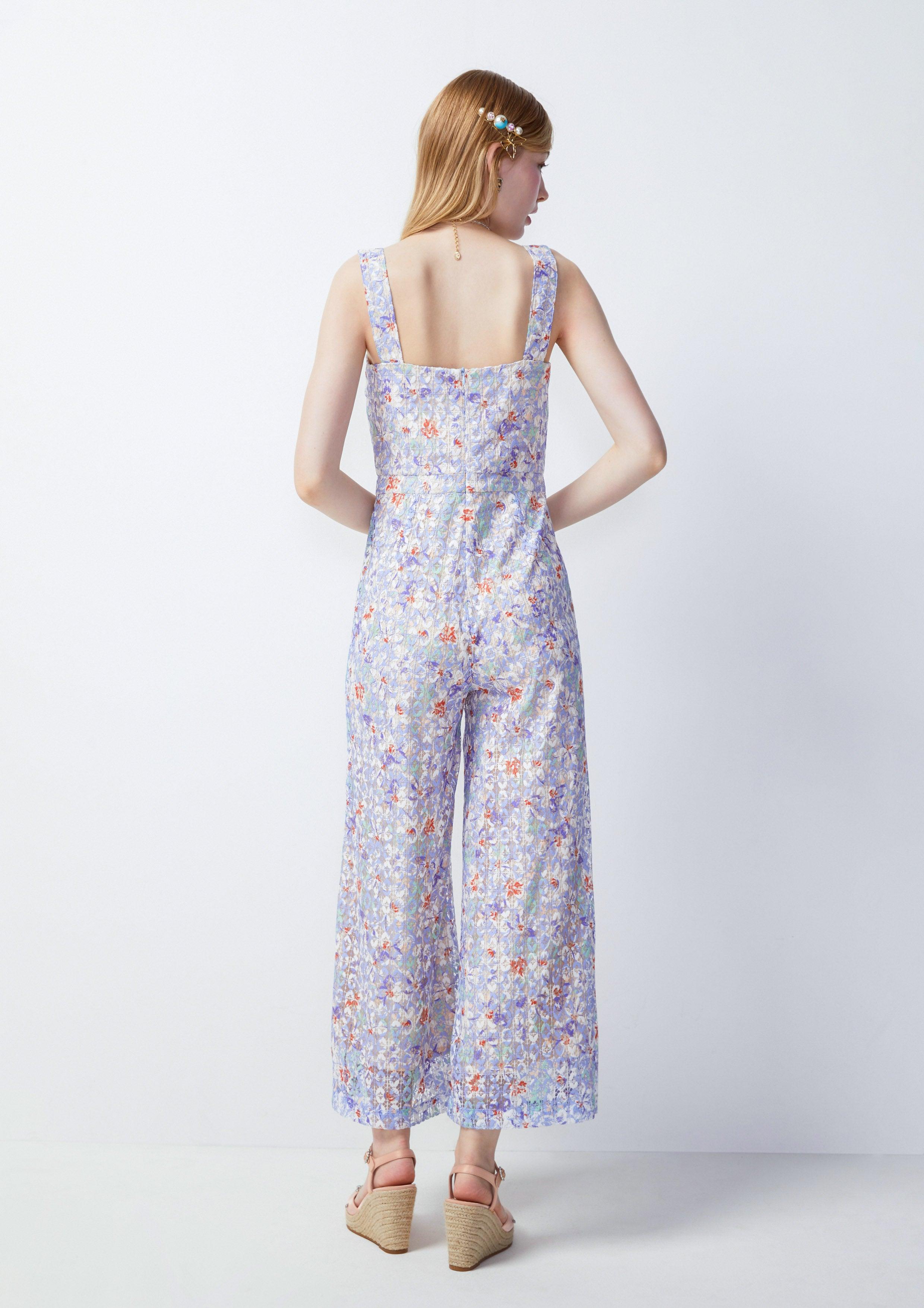 Femme Power Sleeveless  Floral Jumpsuit Multi Color