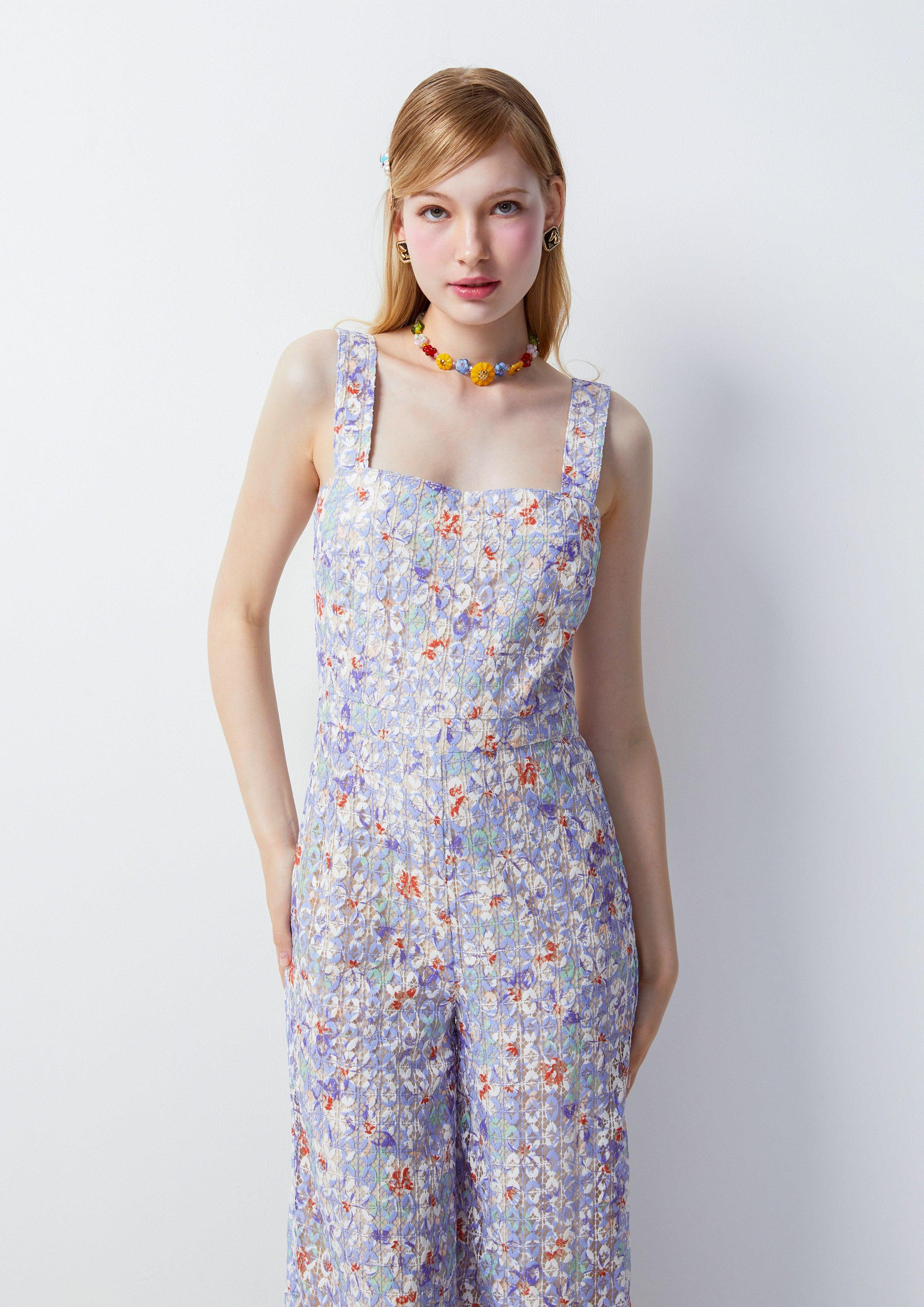 Femme Power Sleeveless  Floral Jumpsuit Multi Color