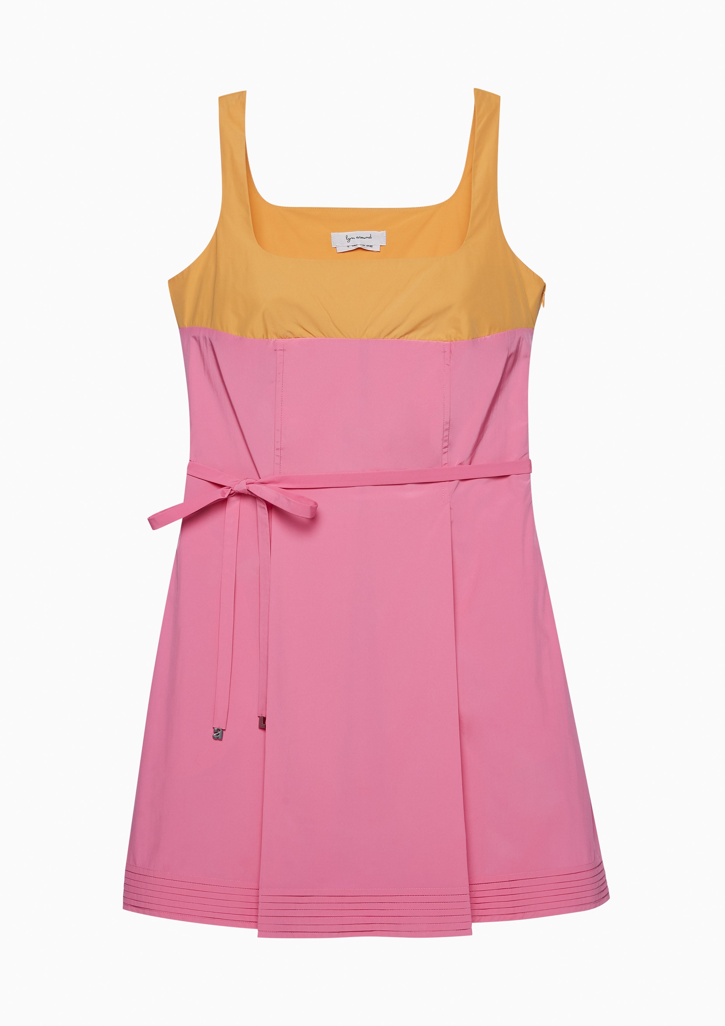 Two Tone Colorblock Square Neck Short Dress Femme Power Collection